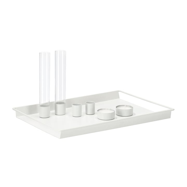 Vassoio con accessori Draw 22x32 cm, Bianco Scandi Living