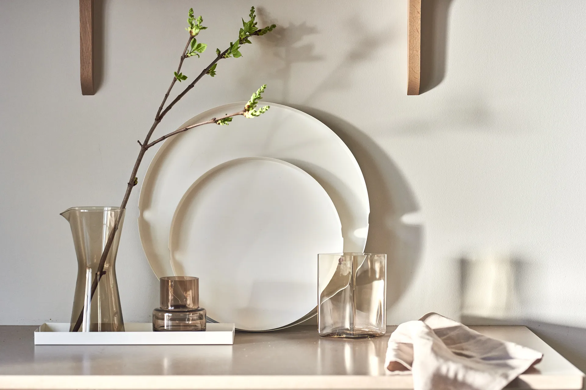 Vassoio Edgy Ø 30 cm, Bianco Scandi Living