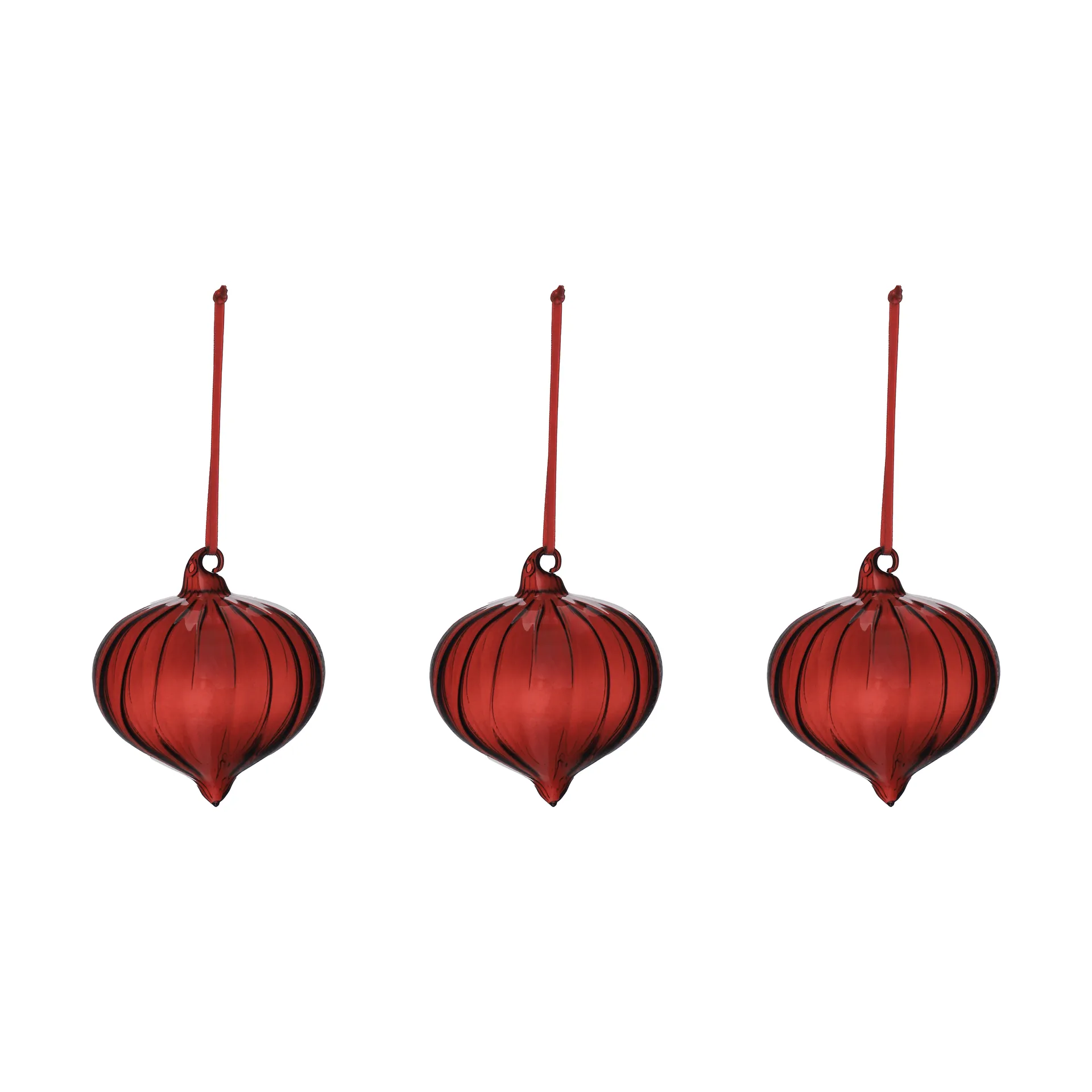 Whisper palline di Natale 3 pezzi, Rosso Scandi Living
