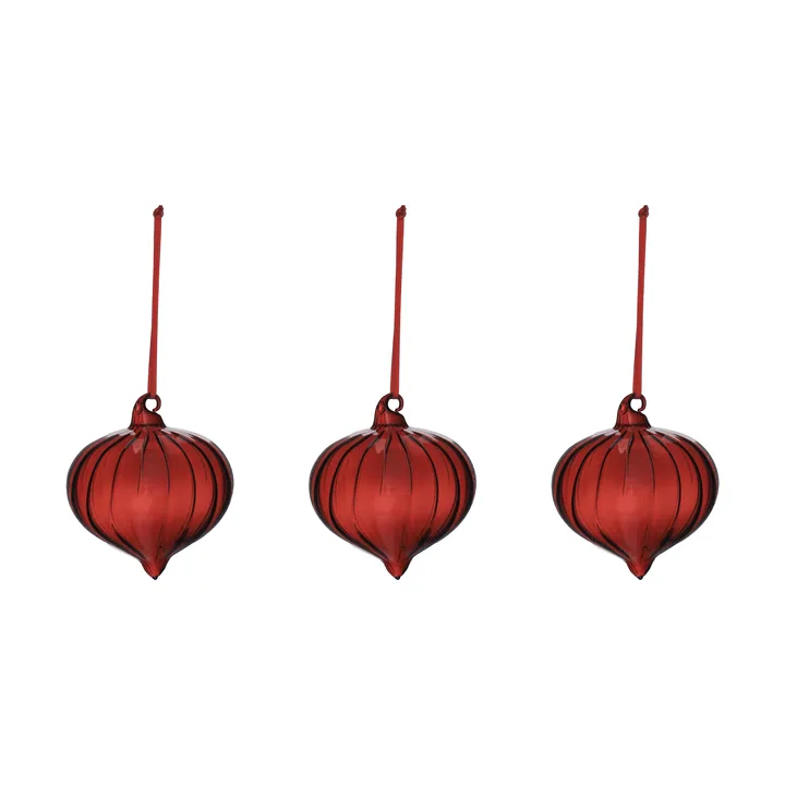 Whisper palline di Natale 3 pezzi - Rosso - Scandi Living