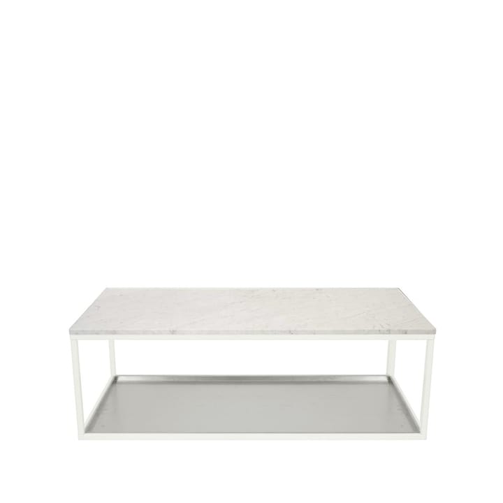 Tavolino 11 - marmo bianco, struttura laccata in bianco, lastra zincata - Scherlin