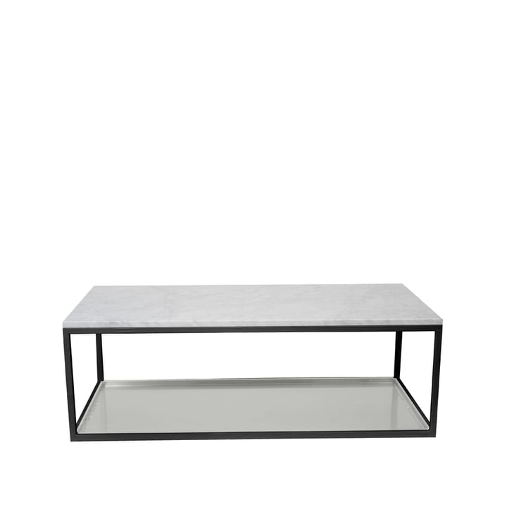 Tavolino 11 - marmo bianco, struttura laccata in nero, lastra zincata - Scherlin