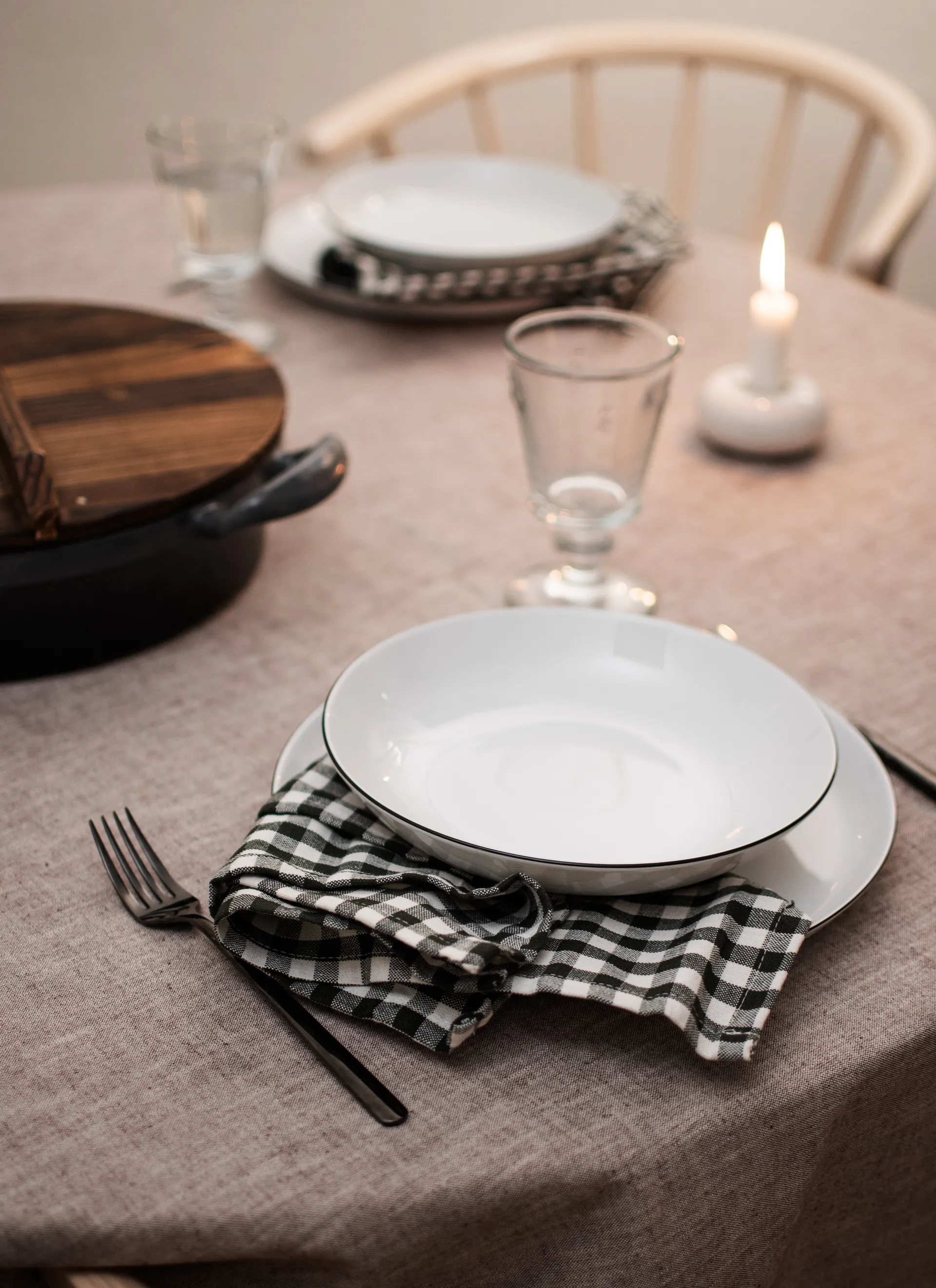 Servizio Lido Black Line, 12 pezzi, Bianco con bordo nero Seltmann Weiden