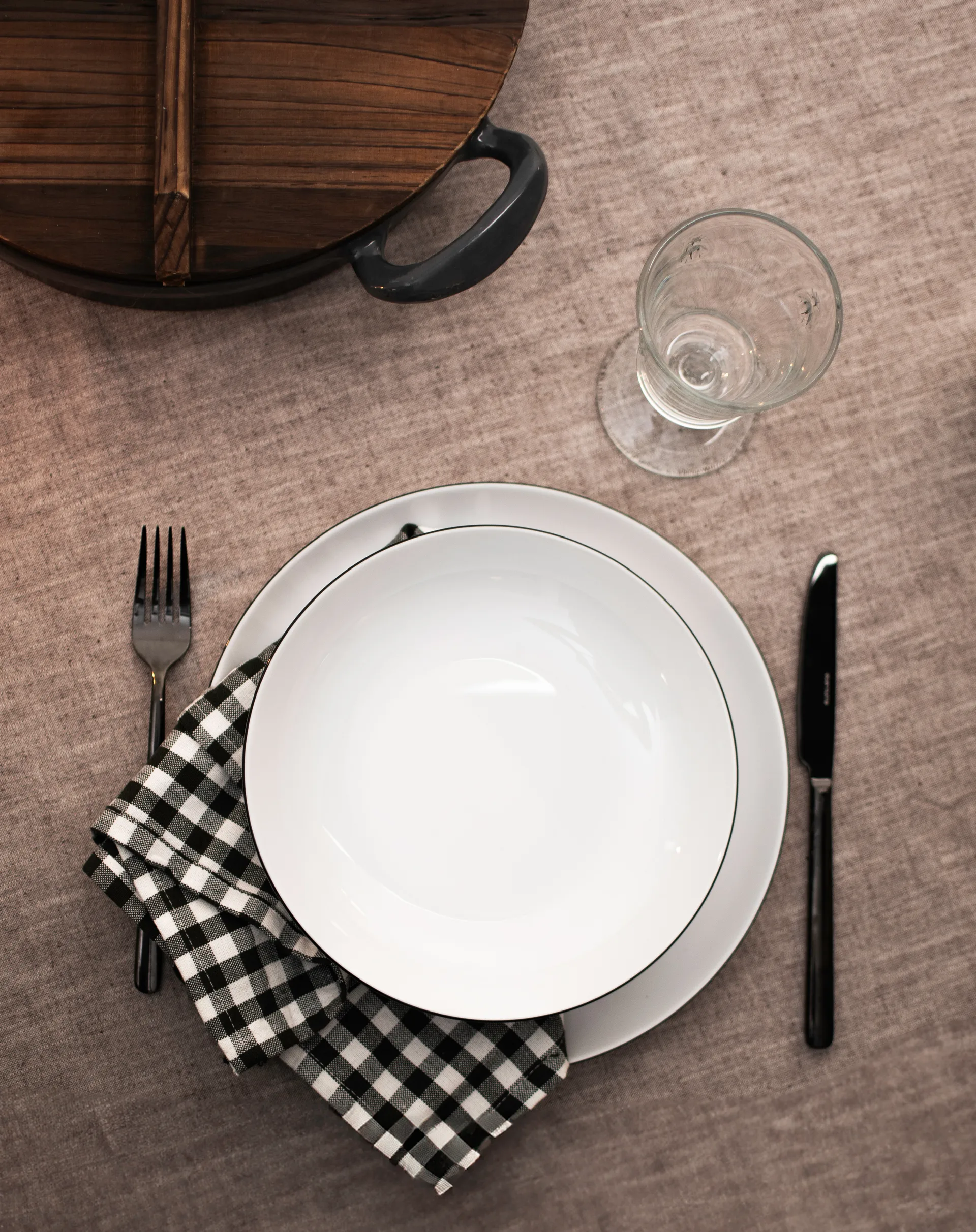 Servizio Lido Black Line, 12 pezzi, Bianco con bordo nero Seltmann Weiden