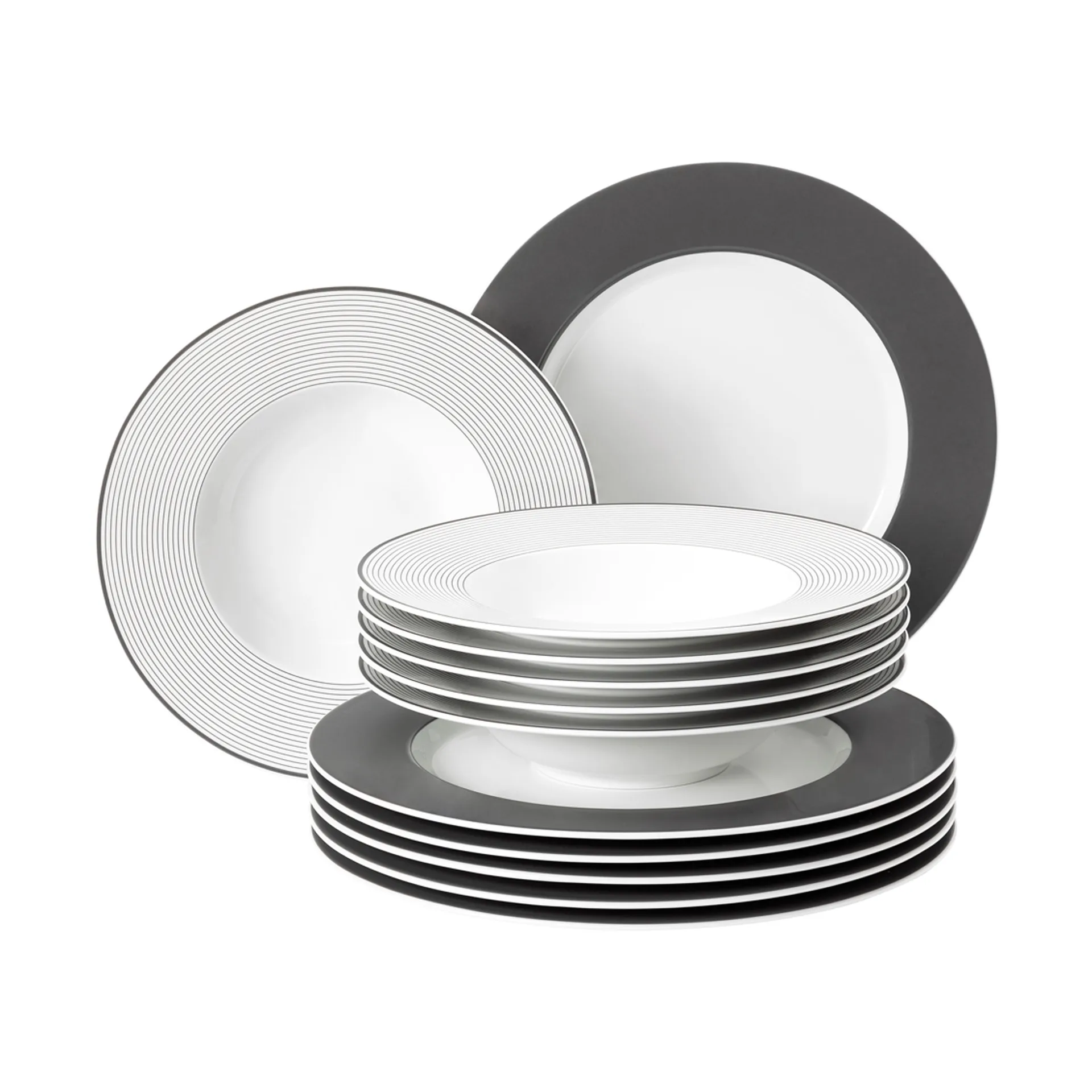 Servizio No Limits, 12 pezzi, Antracite Seltmann Weiden