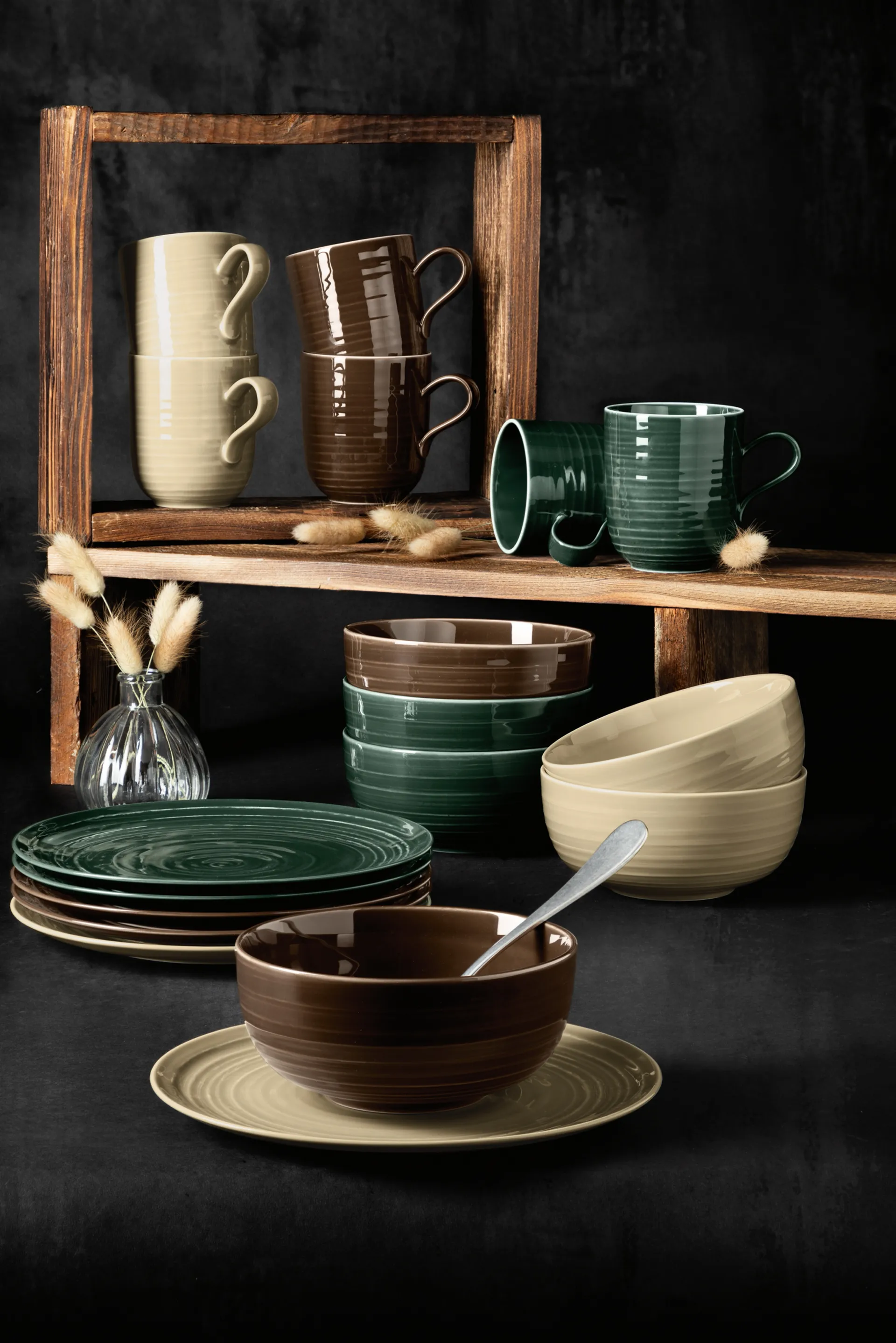 Tazza Terra, 40 cl, confezione da 6, Verde muschio Seltmann Weiden