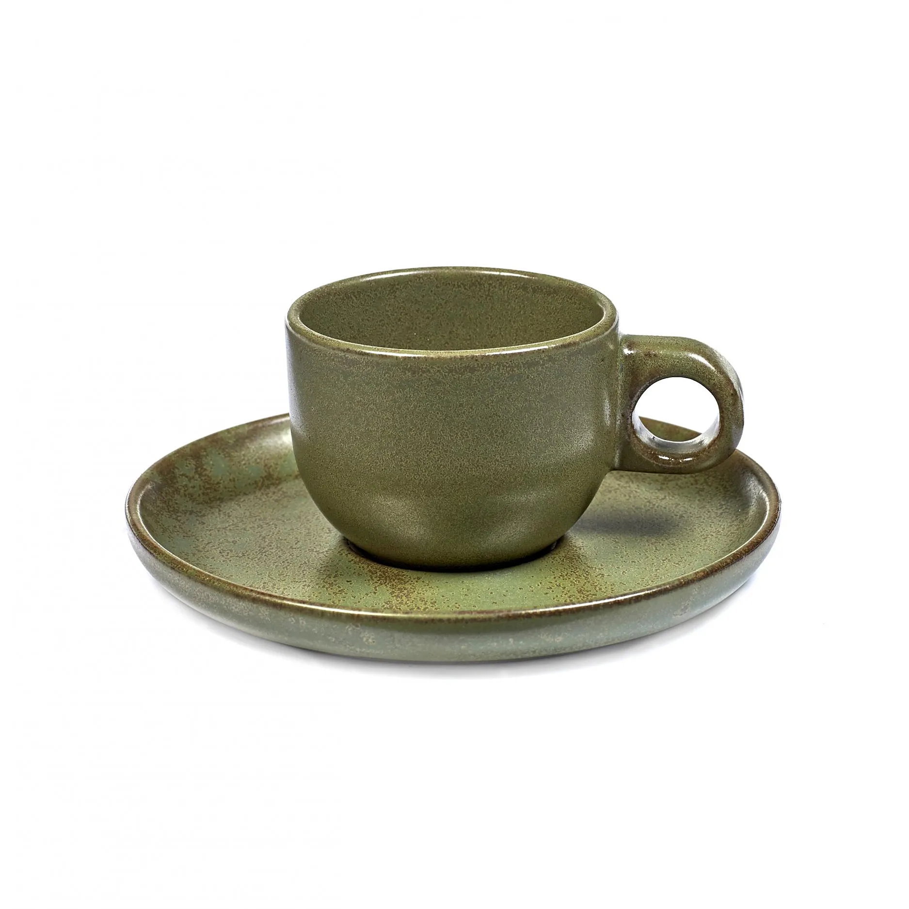 Bicchiere da espresso Surface con piattino 10 cl, camogreen Serax