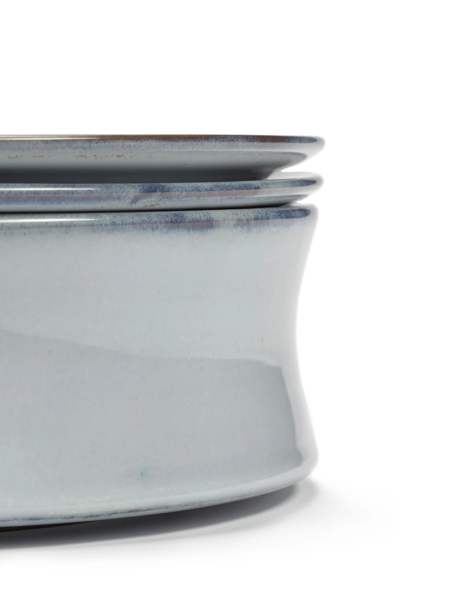 Ciotola e set di piatti Pure, 3 parti, Blu Serax