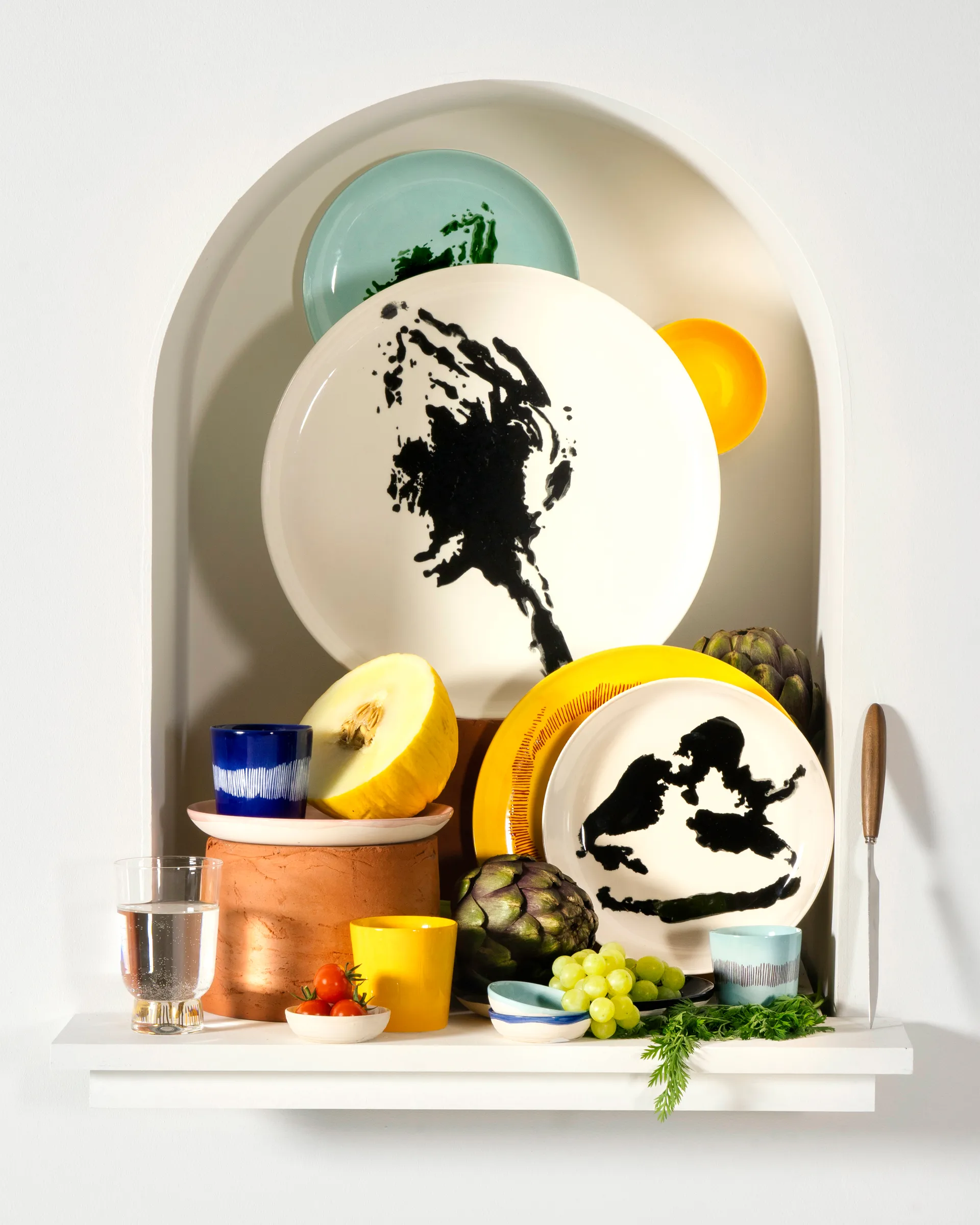 Ciotola Ottolenghi Feast L Ø17 cm confezione da 4, Dark blue stripes-white Serax