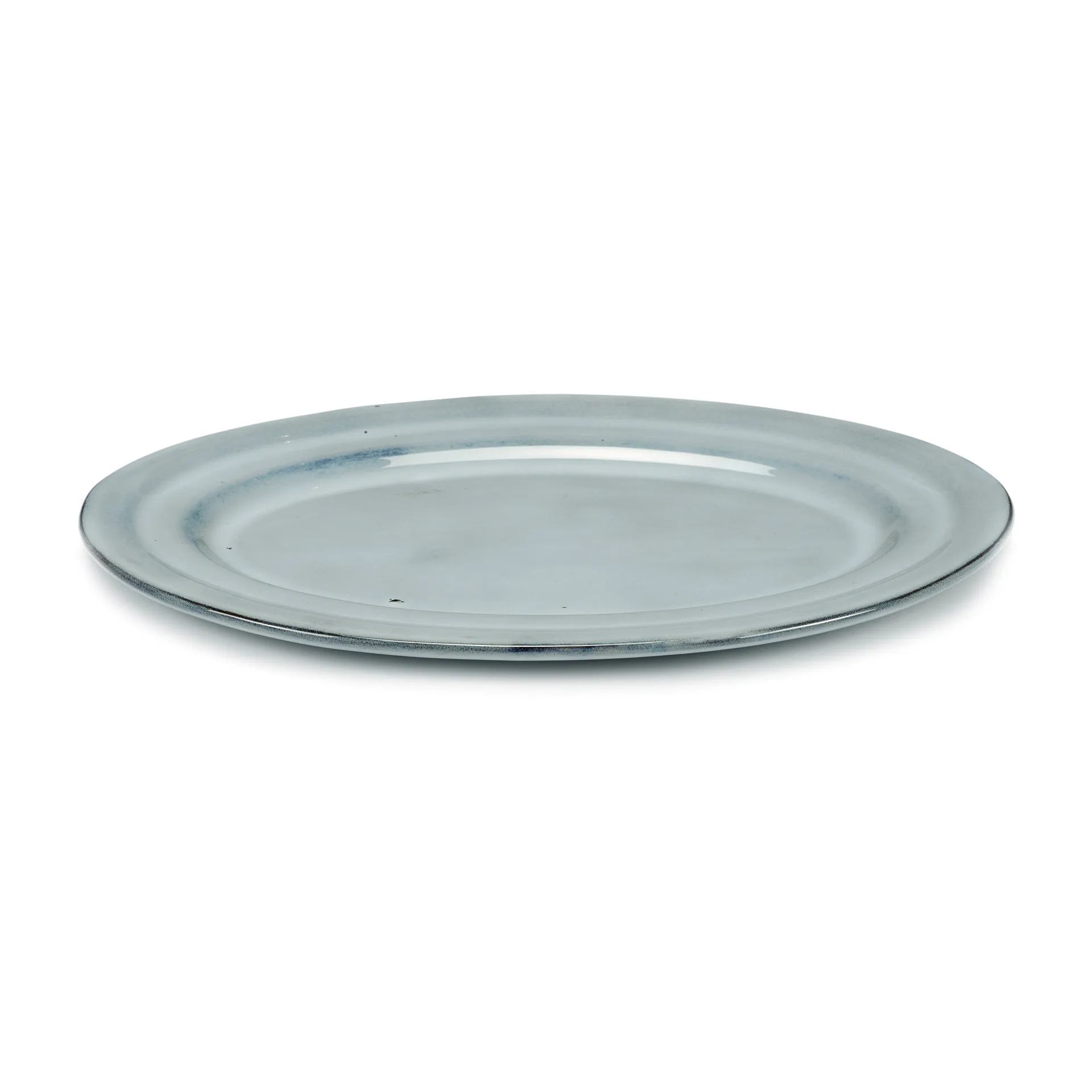 Ciotola ovale da portata smaltata Pure, Blu Serax