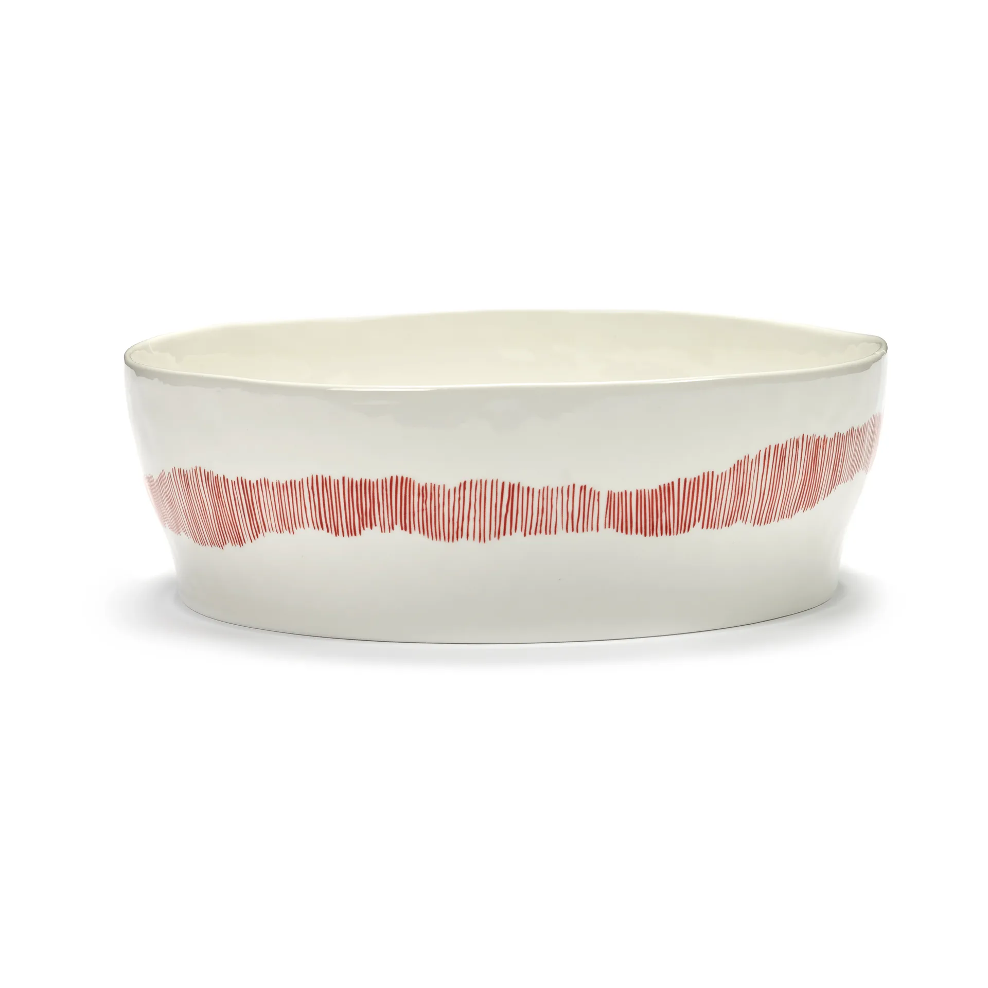 Insalatiera Ottolenghi Feast Ø27,5 cm, White stripes-red Serax