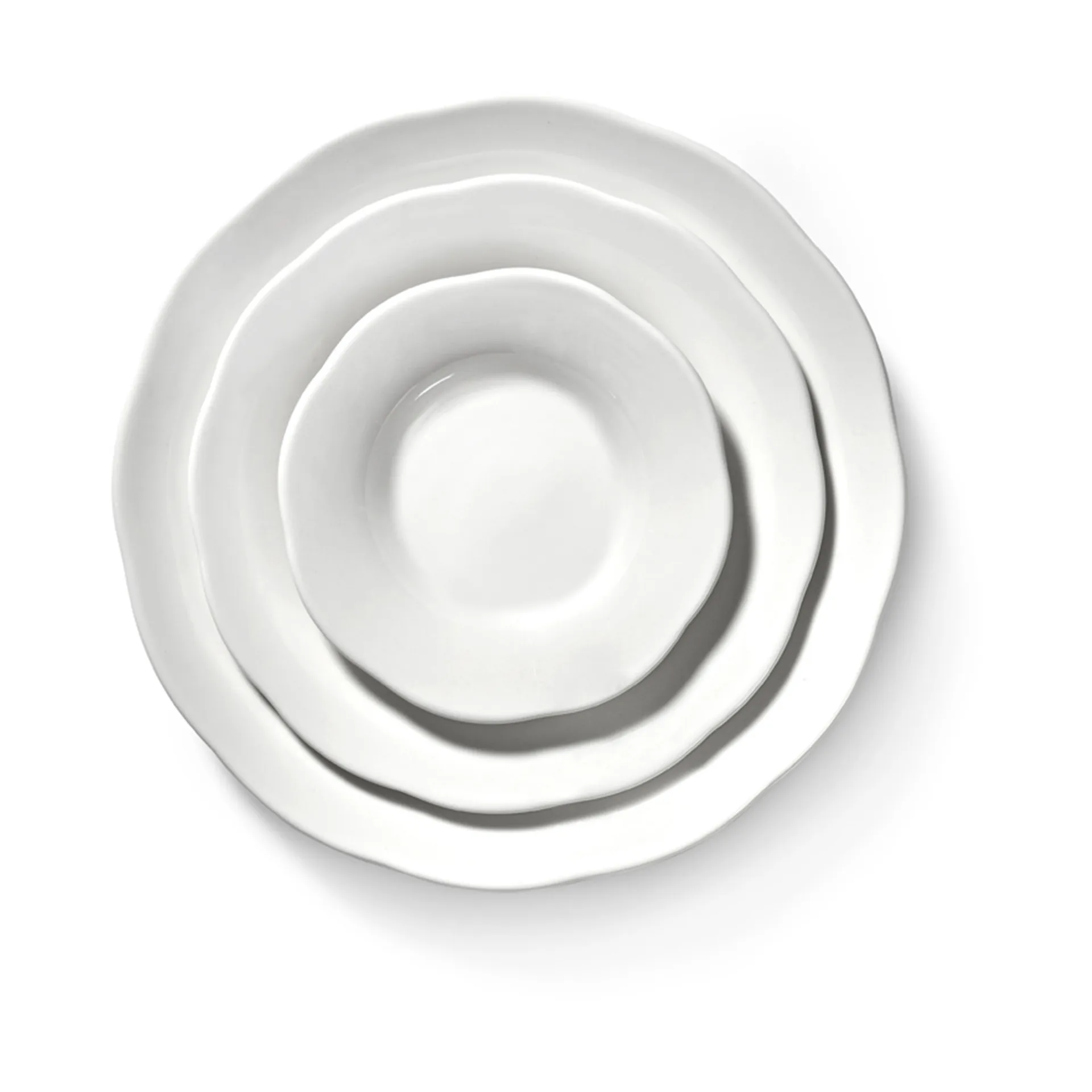 Piatto fondo laterale Silhouette L Ø18,5 cm confezione da 4, Bianco Serax