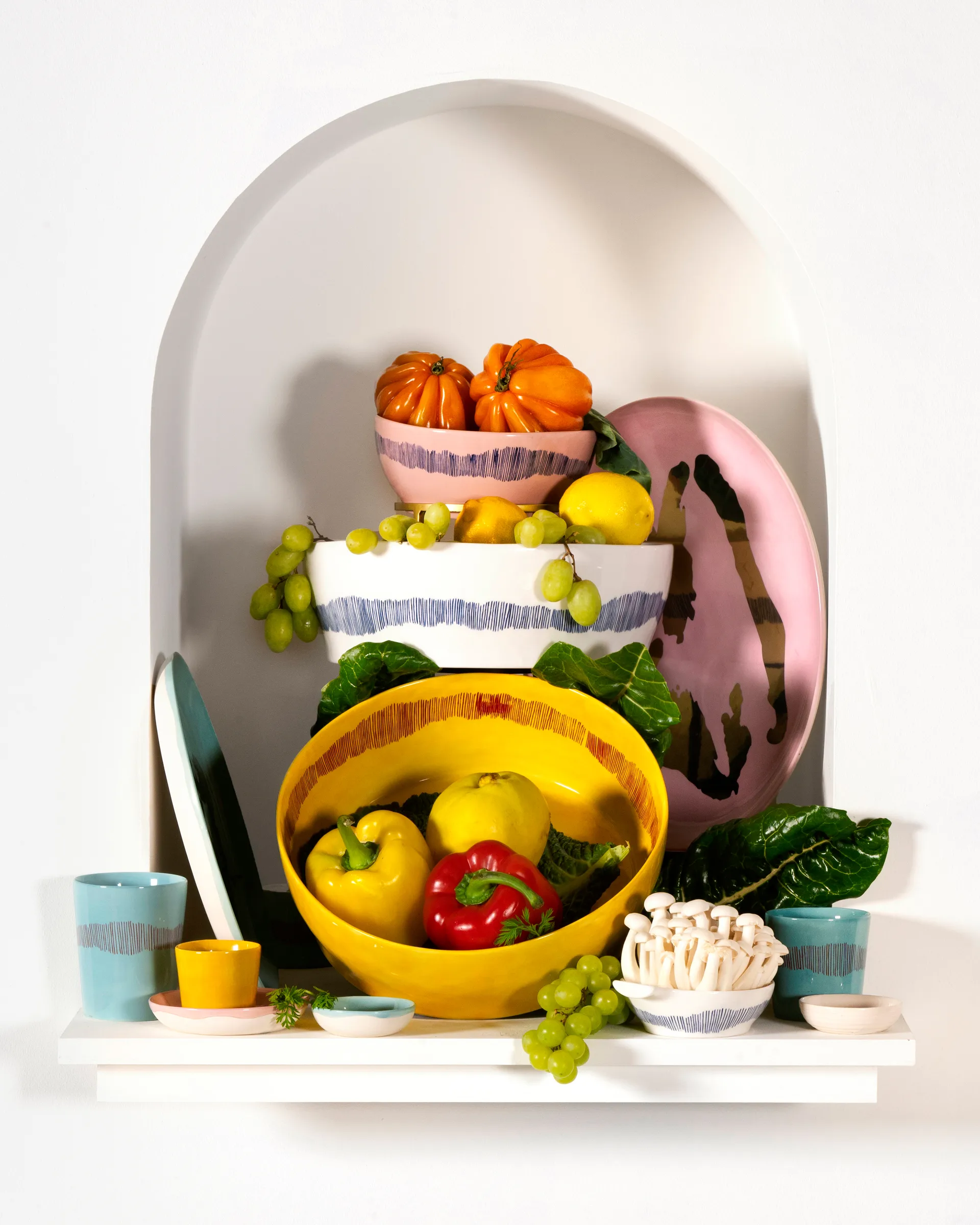 Piatto fondo Ottolenghi Feast Ø22 cm confezione da 2, Pink-pepper blue Serax