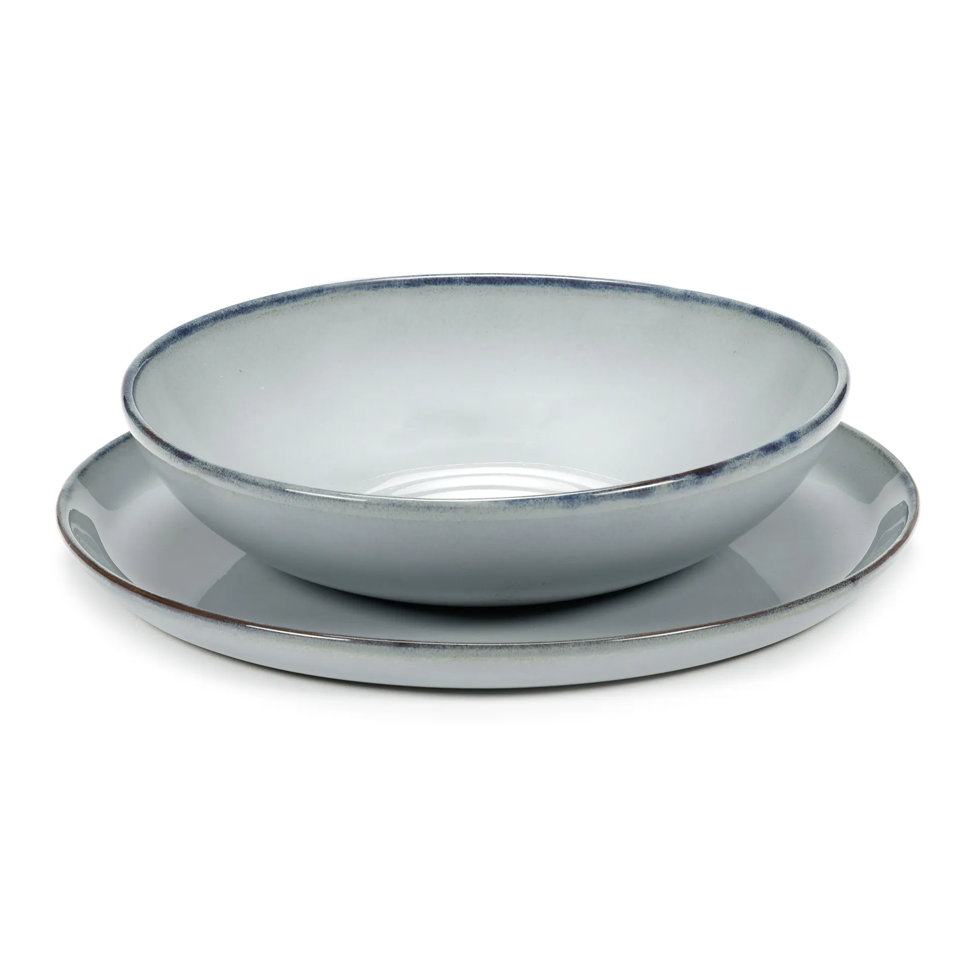 Piatto fondo smaltato Pure Blue Ø 19,5 cm, blu Serax