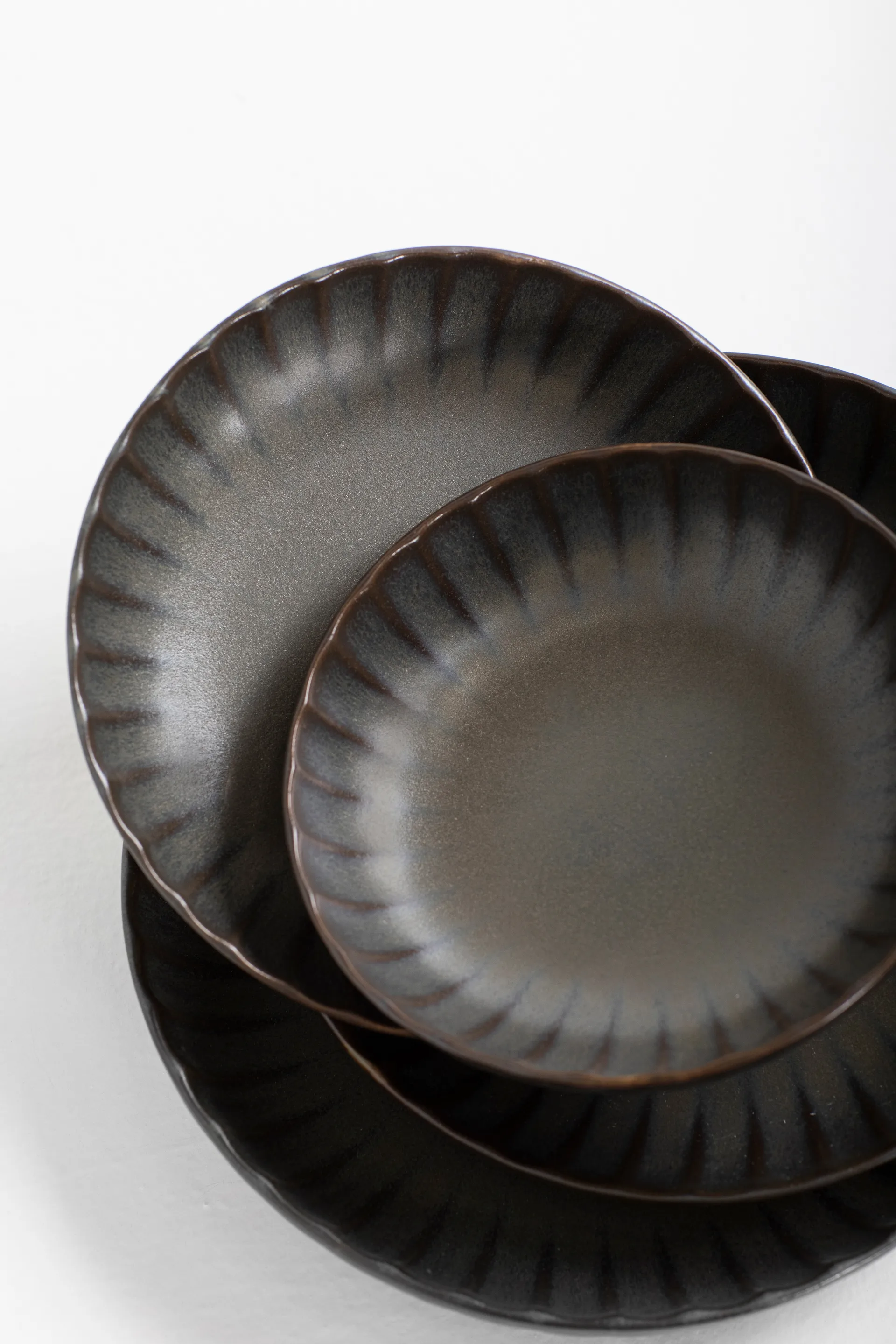 Piatto Inku high L Ø 23 cm, confezione da 2, Verde Serax