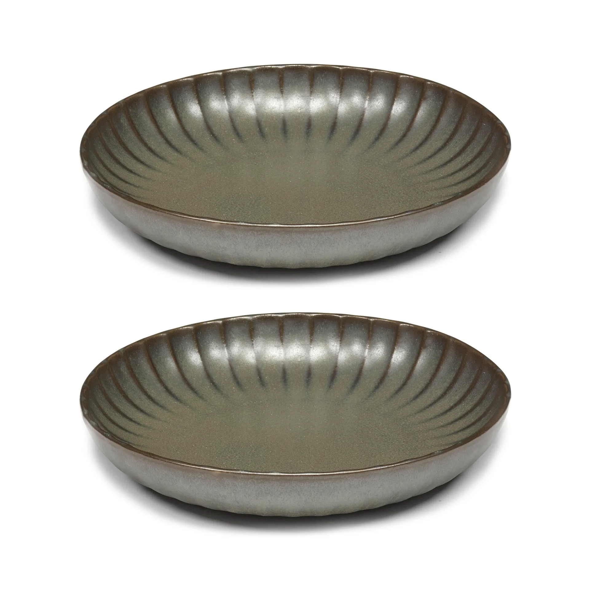 Piatto Inku M Ø 21 cm, confezione da 2, Verde Serax