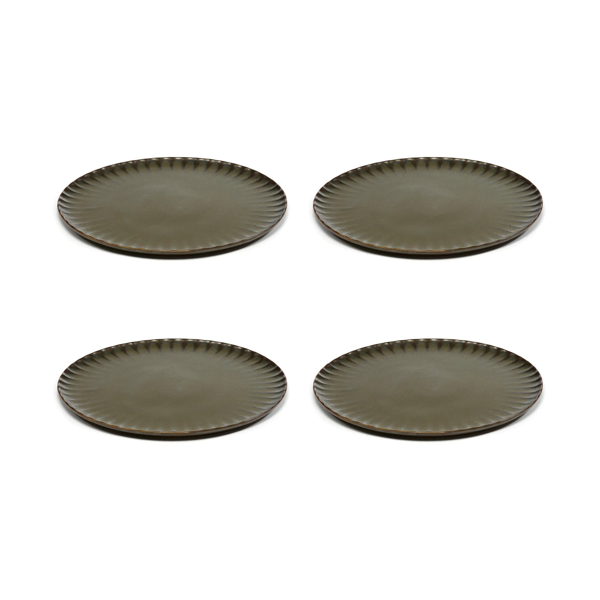 Piatto Inku XL Ø 27 cm, confezione da 4, Verde Serax