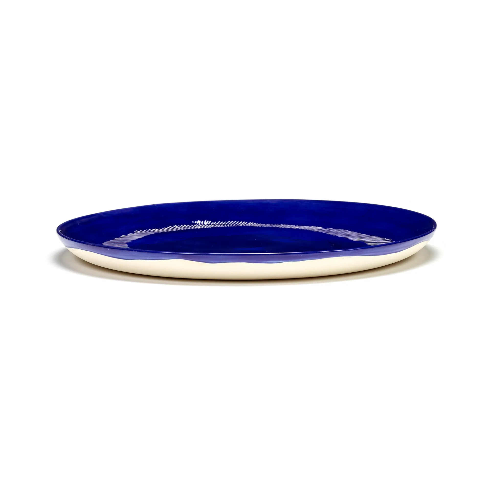 Piatto Ottolenghi Feast L Ø26,5 cm confezione da 2, Dark blue stripes-white Serax