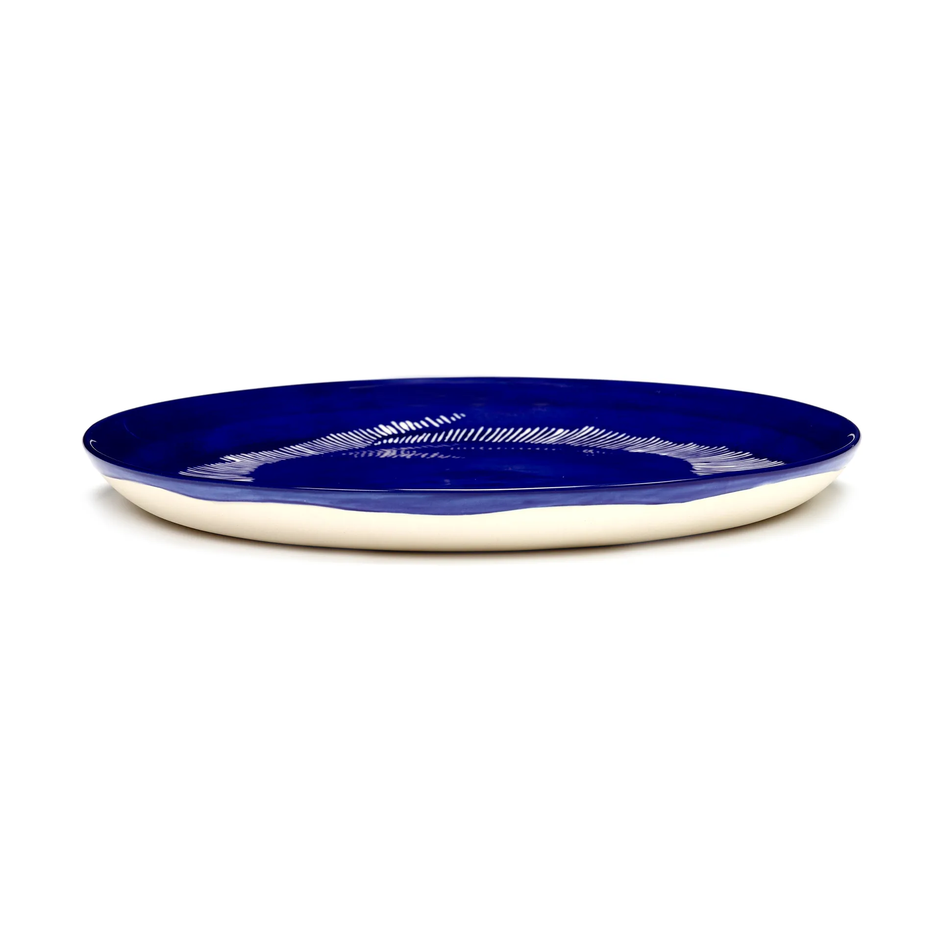 Piatto Ottolenghi Feast M Ø22,5 cm confezione da 2, Dark blue stripes-white Serax