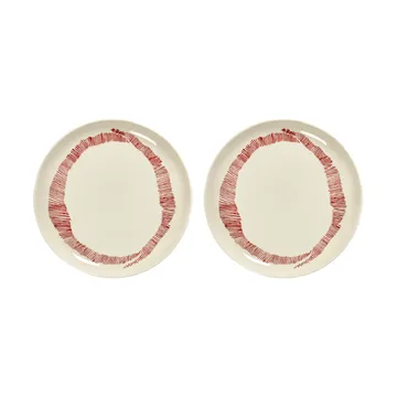 Piatto Ottolenghi Feast M Ø22,5 cm confezione da 2 - White stripes-red - Serax