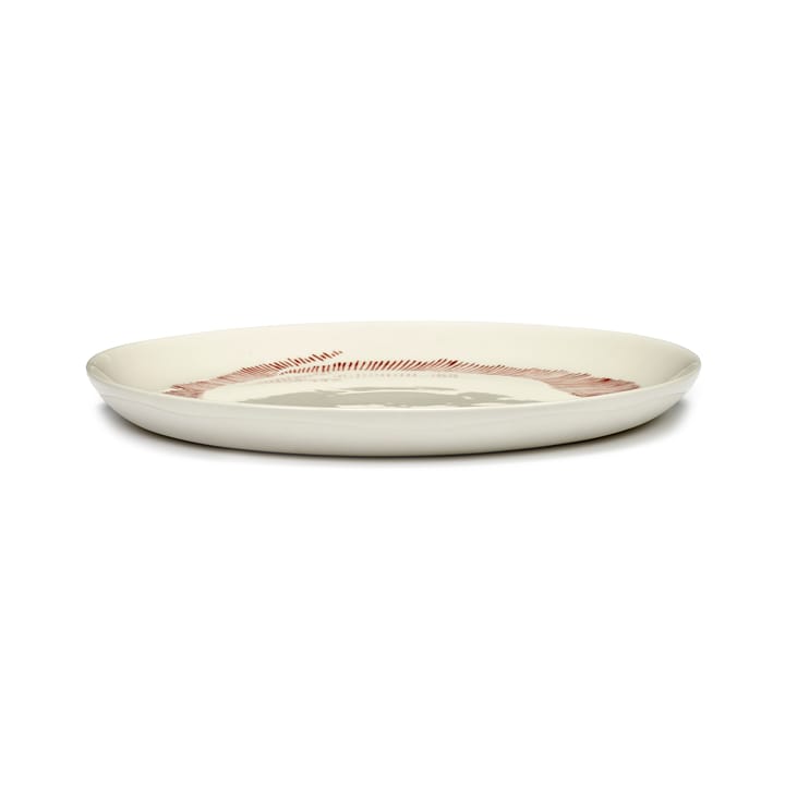Piatto Ottolenghi Feast M Ø22,5 cm confezione da 2, White stripes-red Serax