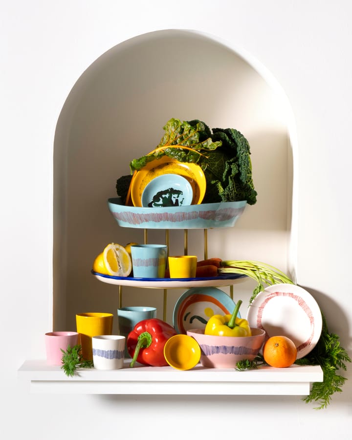 Piatto Ottolenghi Feast M Ø22,5 cm confezione da 2, White stripes-red Serax