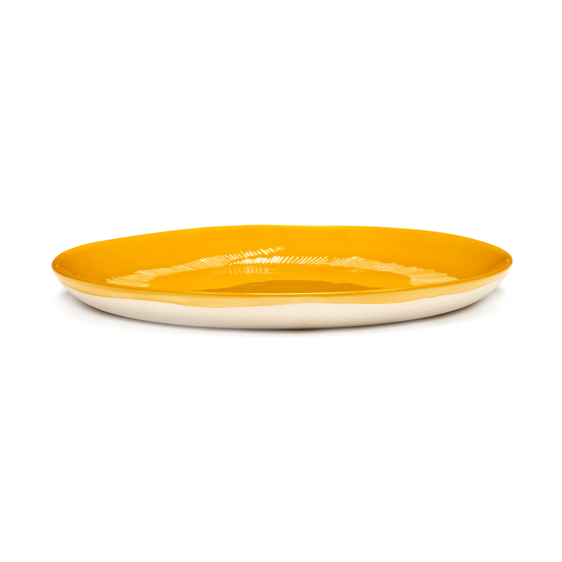 Piatto Ottolenghi Feast M Ø22,5 cm confezione da 2, Yellow stripes-white Serax