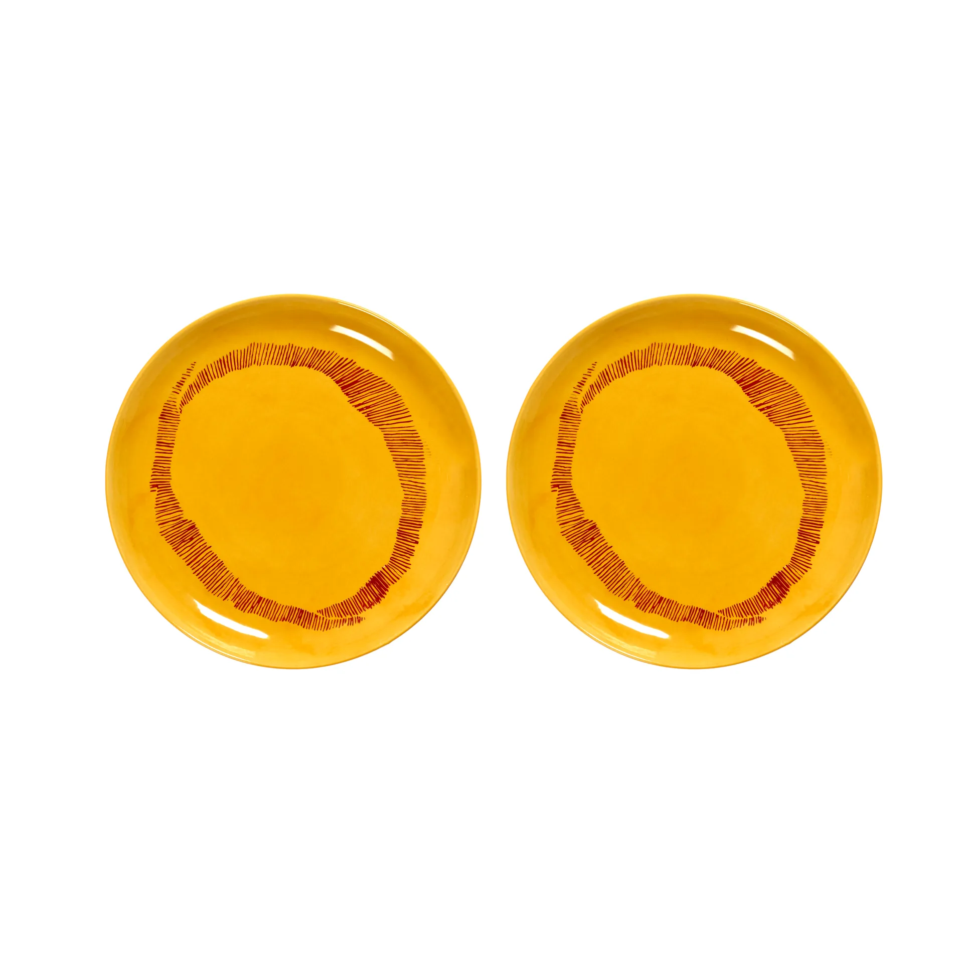 Piatto Ottolenghi Feast S Ø19 cm confezione da 2, Yellow stripes-red Serax