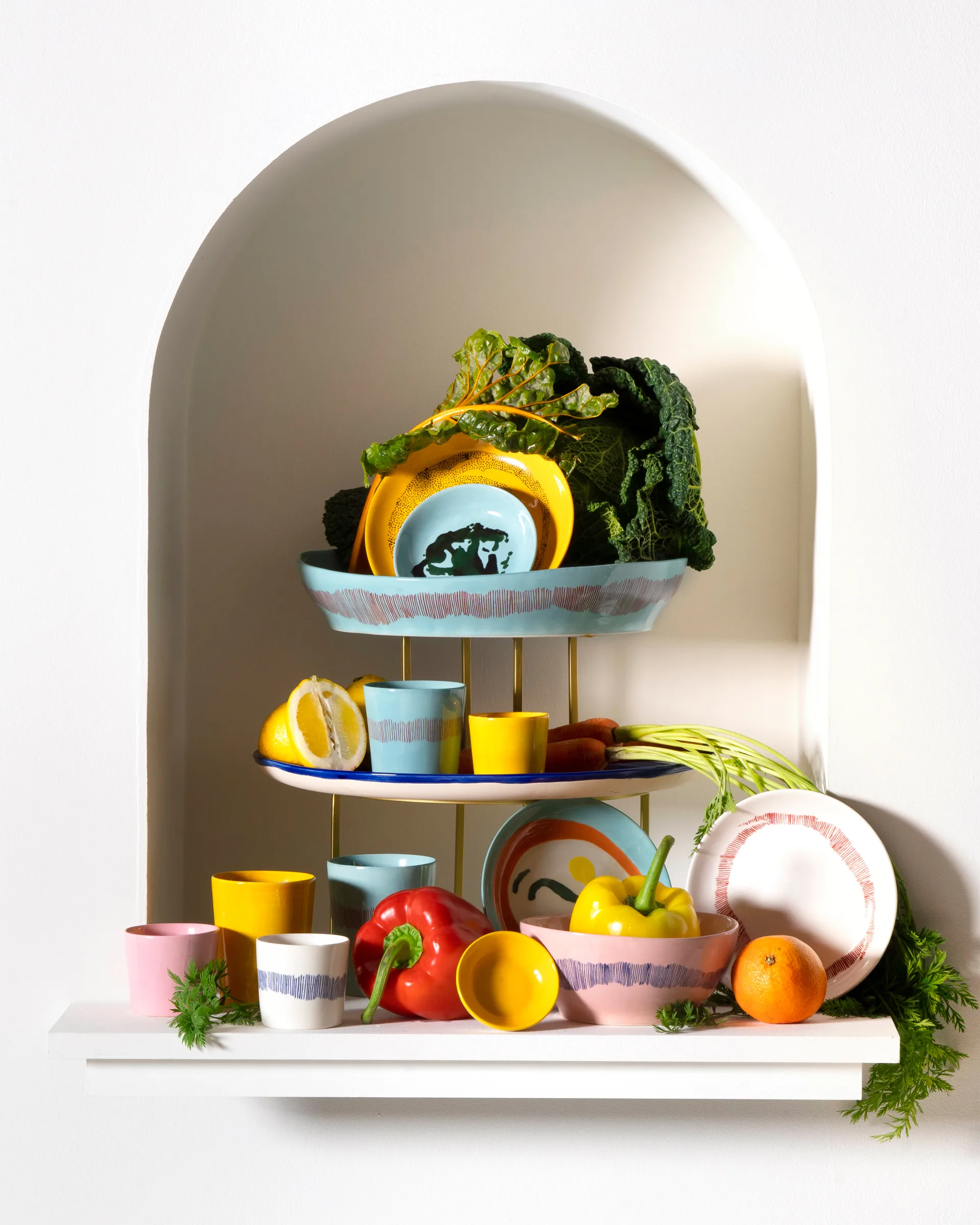 Piatto Ottolenghi Feast XS Ø16 cm confezione da 4, Azure-artichoke green Serax