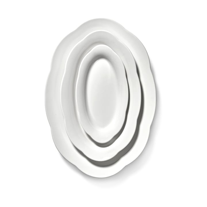 Piatto ovale fondo Silhouette L 21x30 cm confezione da 2, Bianco Serax