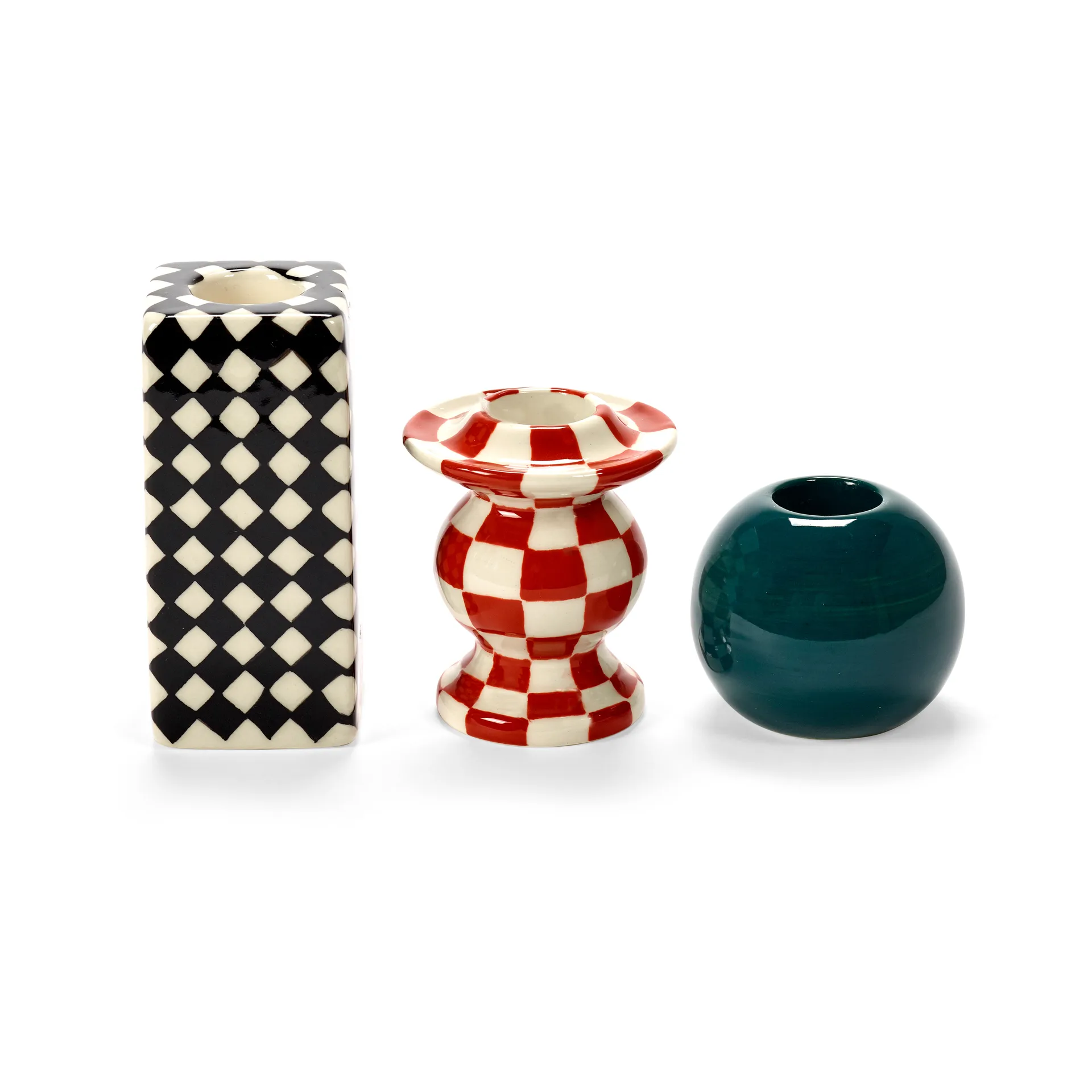 Portacandele Les Objets Mouleversants N°2 , Rosso-Bianco Serax