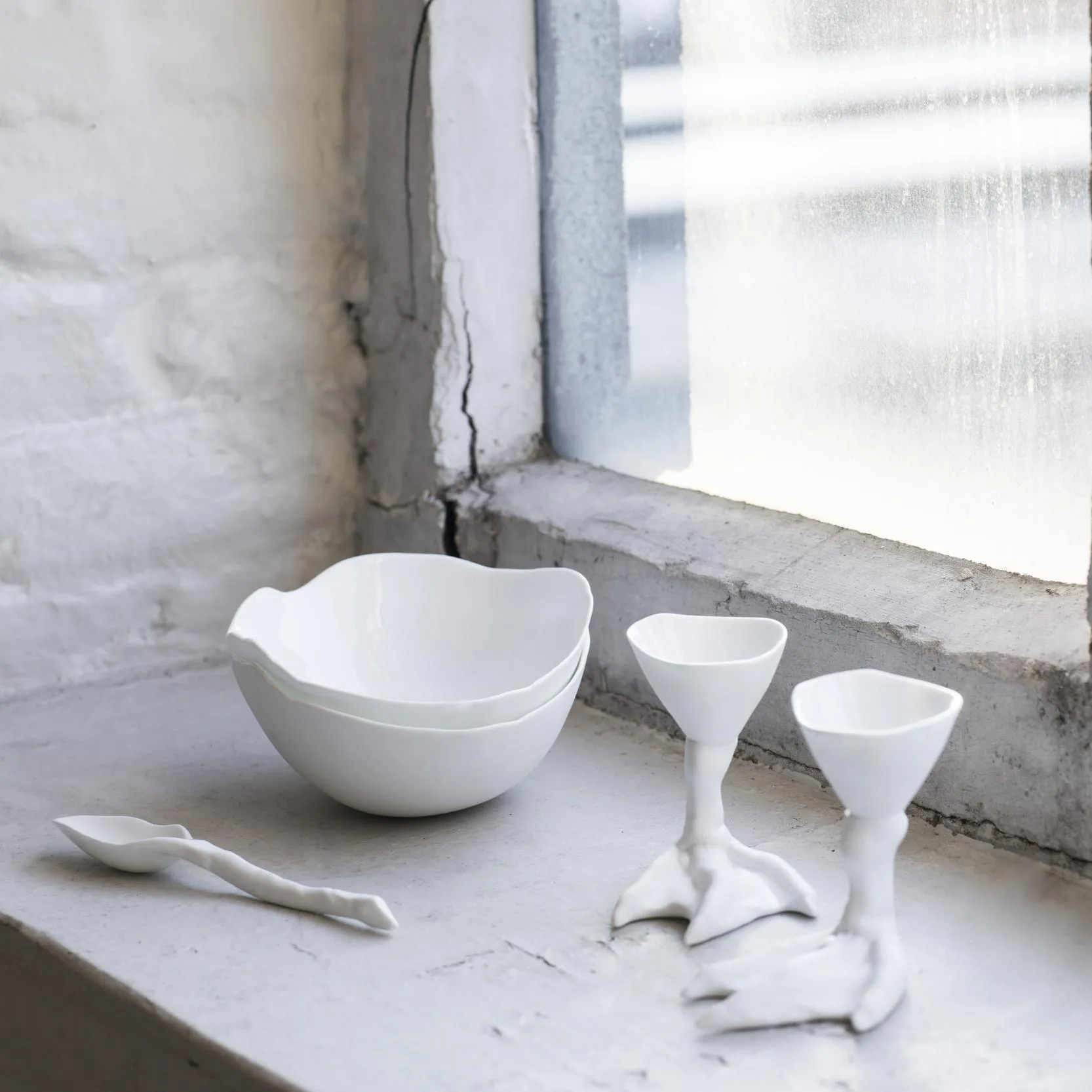 Portauovo Poaking Duck Foot, bianco Serax