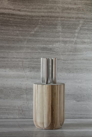 Set di coltelli con portacoltelli Base, 5 pezzi - Legno, grigio acciaio - Serax