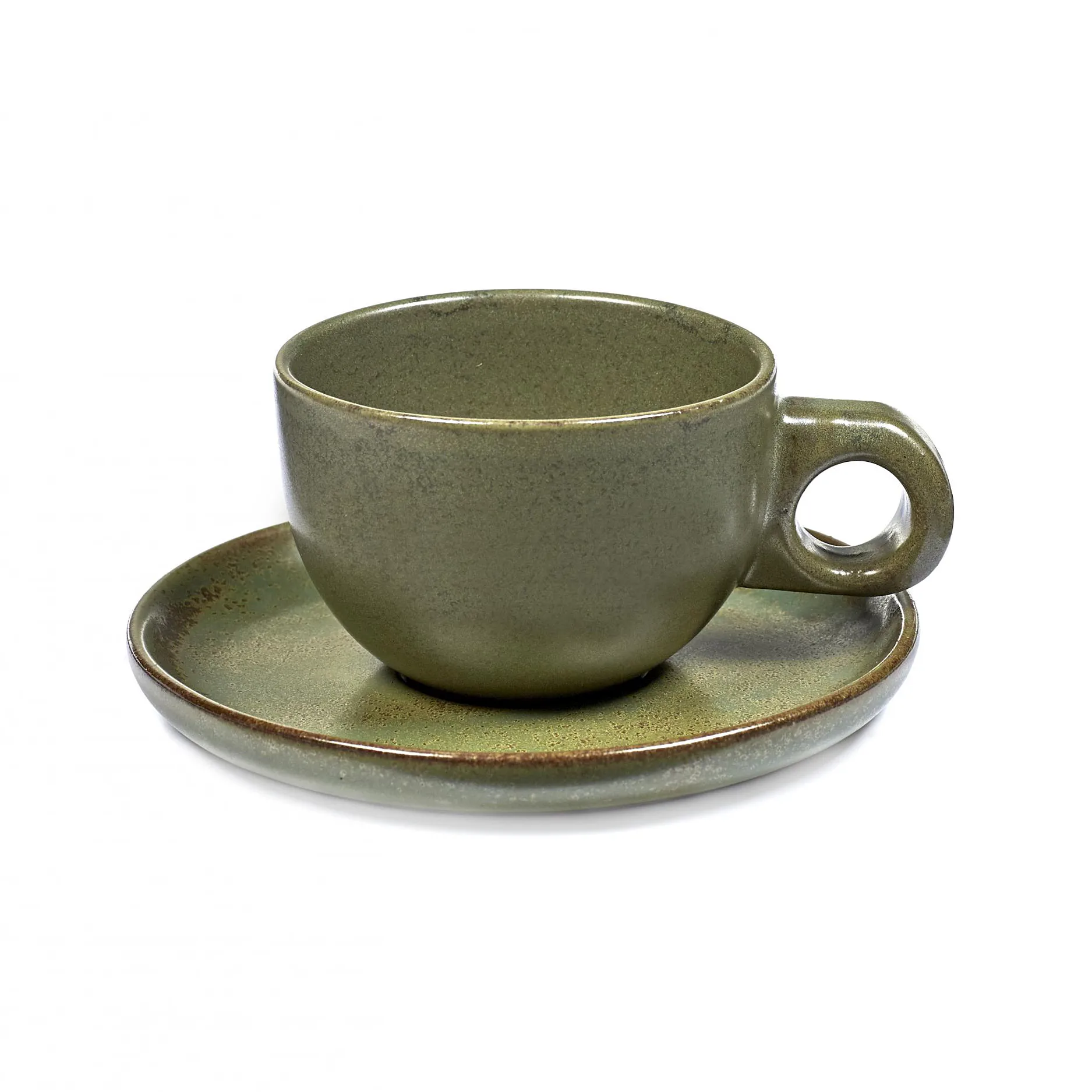 Tazza da caffè Surface con piattino 13 cl, camogreen Serax