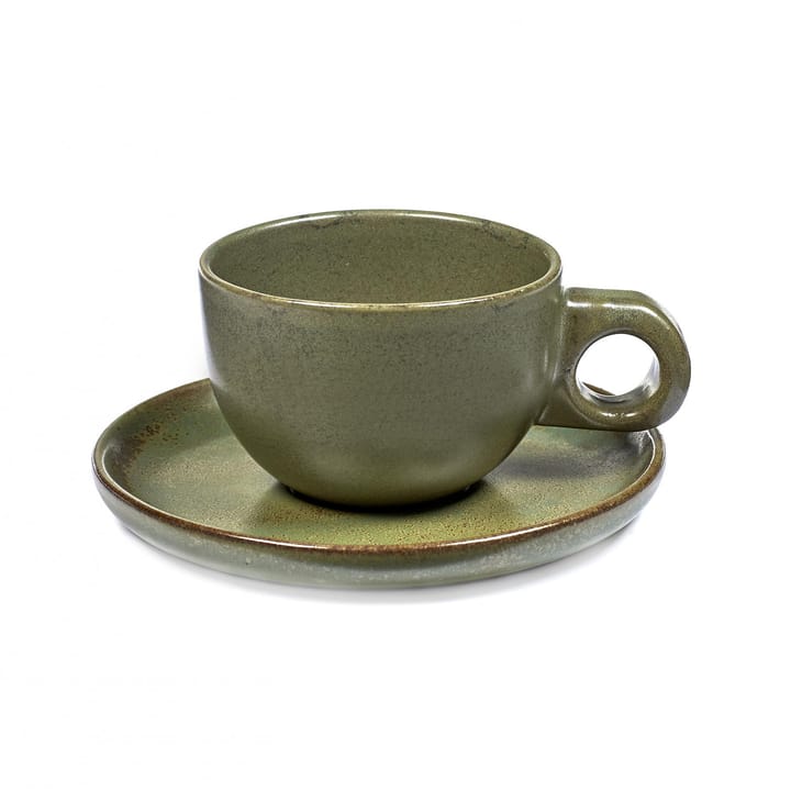 Tazza da caffè Surface con piattino 13 cl - camogreen - Serax