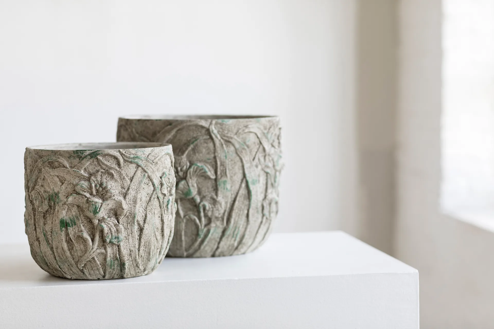 Vaso da fiori Rustic con motivo floreale M 25,5 cm, Grigio Serax