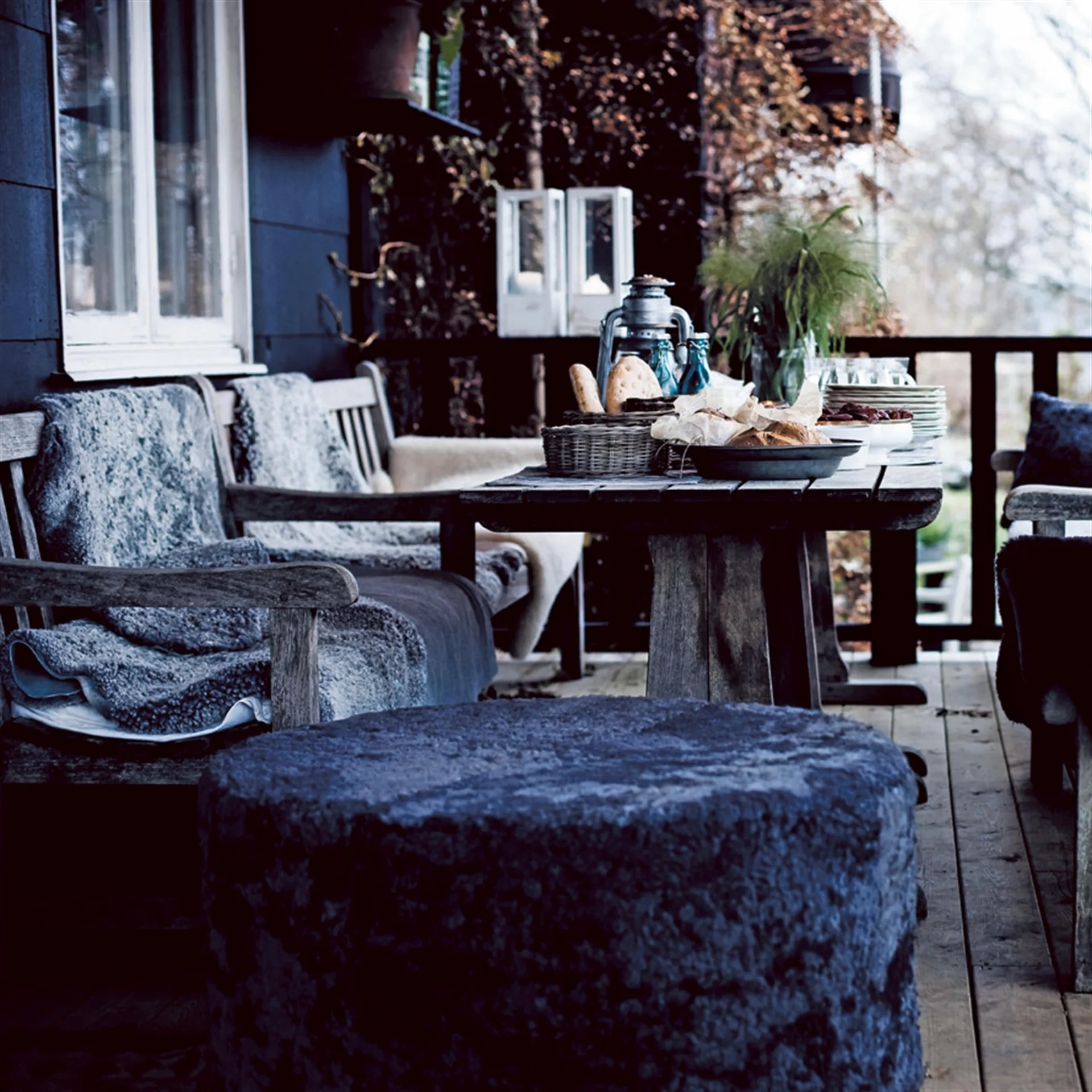 Pouf Shepherd Frida, nero-grafite Shepherd of Sweden