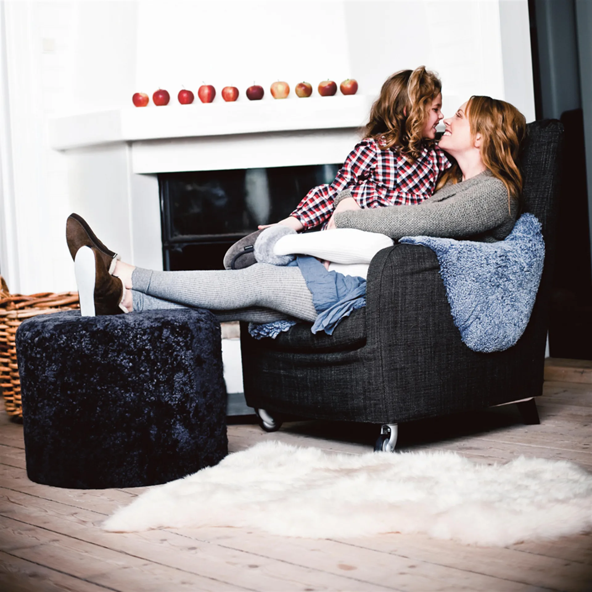 Pouf Shepherd Frida, nero-grafite Shepherd of Sweden