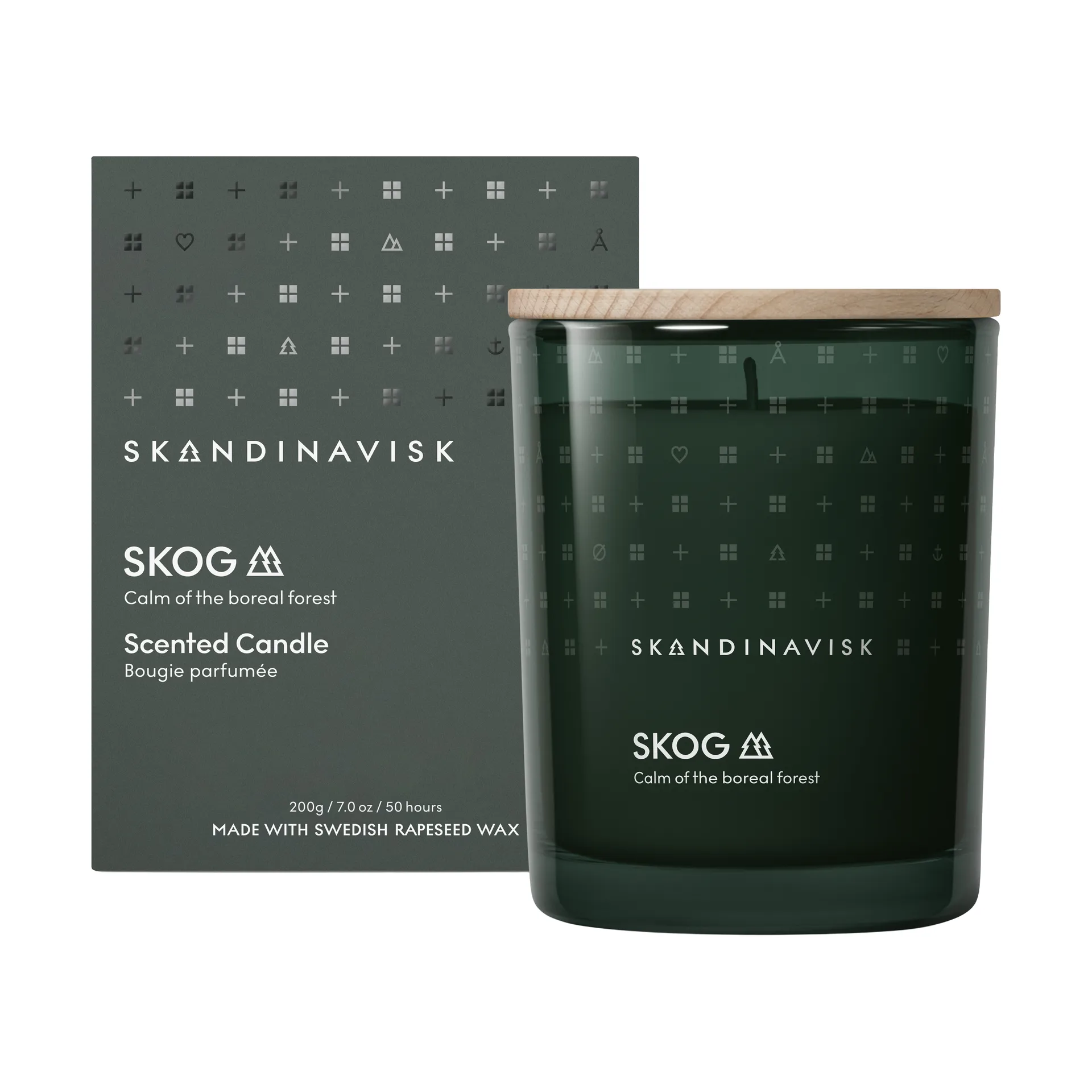 Candela profumata Skog con coperchio, 200 g Skandinavisk