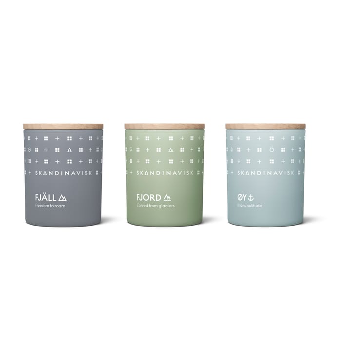 Confezione regalo candele profumate mini Explore, 3 pezzi Skandinavisk