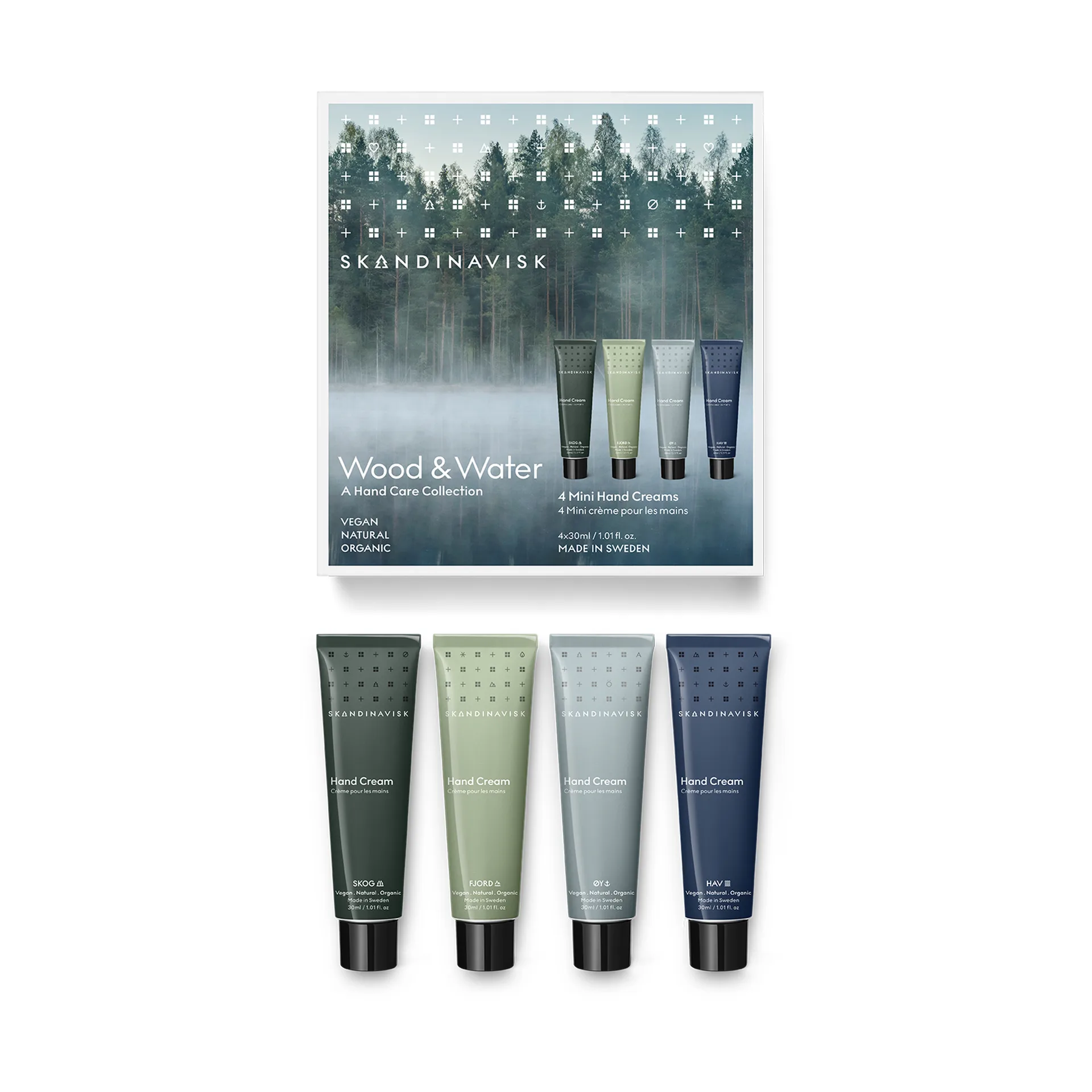 Crema mani mini Wood & Water 4 pezzi, 30 ml Skandinavisk