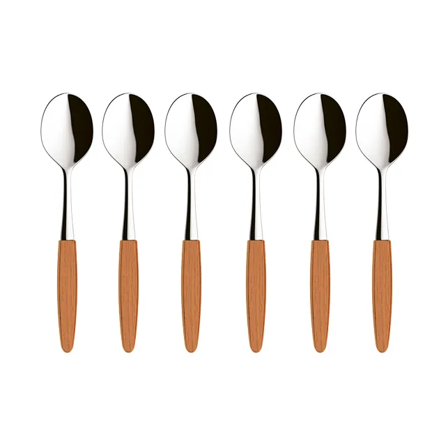 Cucchiaio da dessert Skaugum confezione da 6 Ecco teak,  Skaugum of Norway