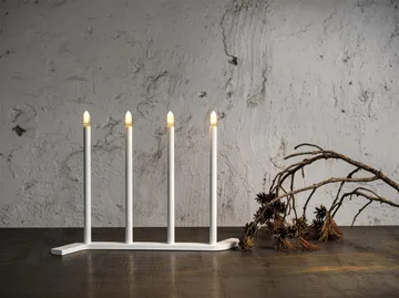 Candelabro dell’Avvento Advent RE - bianco, 4 candele - SMD Design