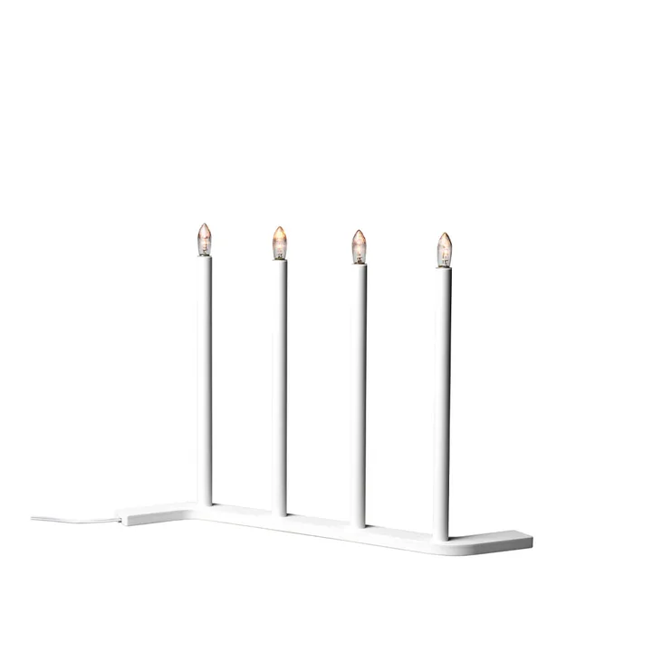 Candelabro dell’Avvento Advent RE - bianco, 4 candele - SMD Design