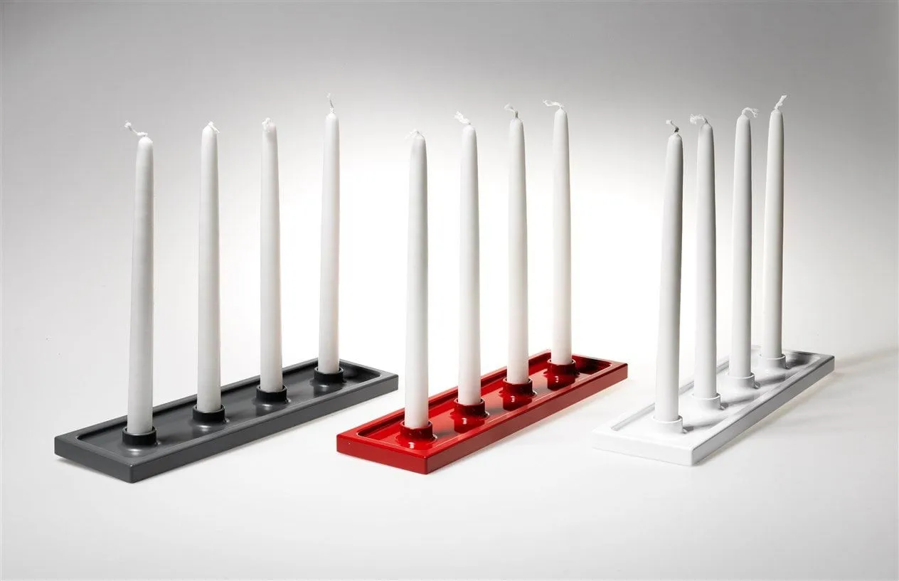 Crater candelabro dell’Avvento, Rosso, 4 luci SMD Design