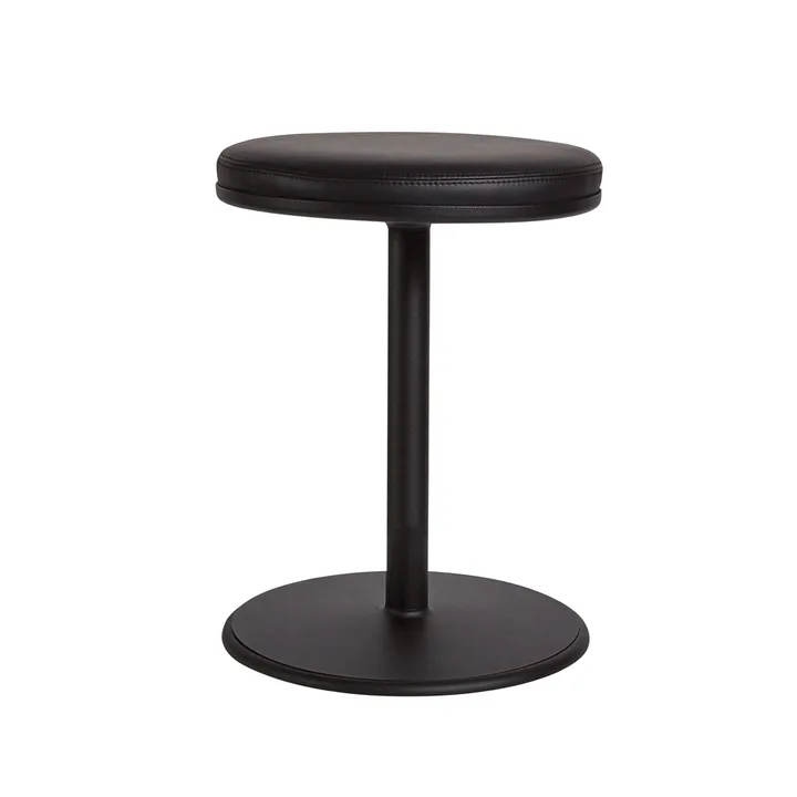 Orbit sgabello rotondo - Nero, pelle nera, Ø36x54 cm - SMD Design