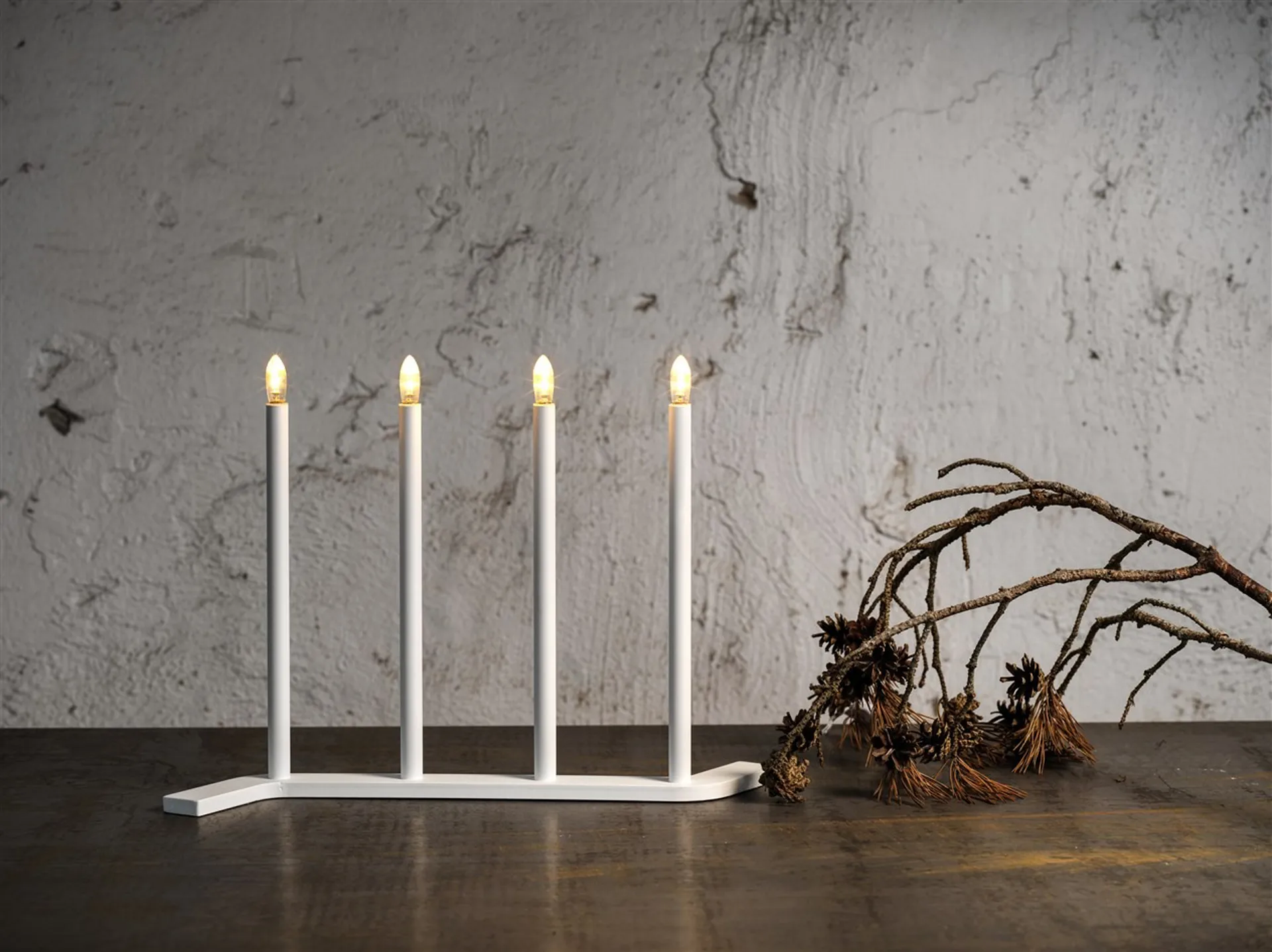 Portacandele dell'Avvento Advent RE, bianco, 4 candele SMD Design