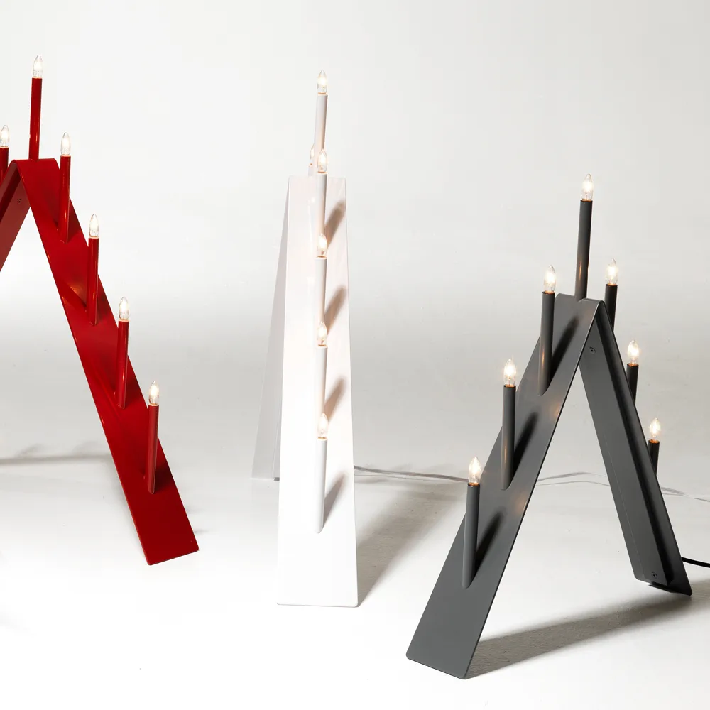 Portacandele dell'Avvento Spica 9, rosso, LED SMD Design
