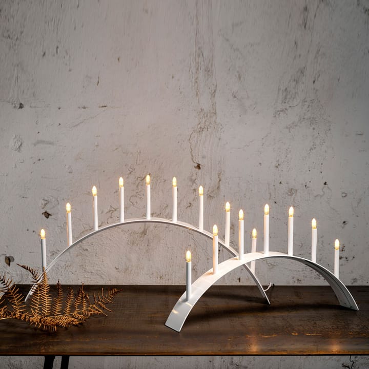 Portacandele dell'avvento Spica Bow 9, grigio, LED SMD Design
