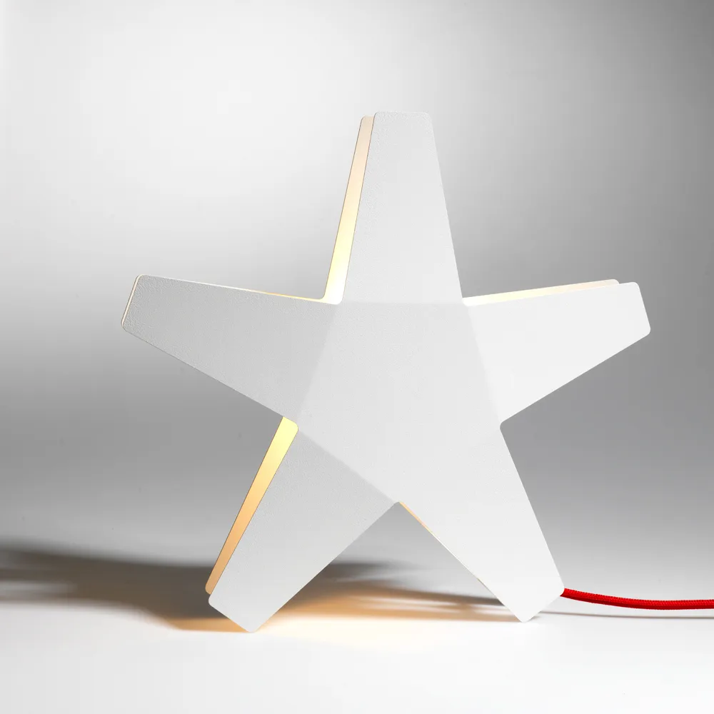 Stella dell'Avvento Stjärna, rosso, 40 cm, cavo tessile grigio chiaro SMD Design